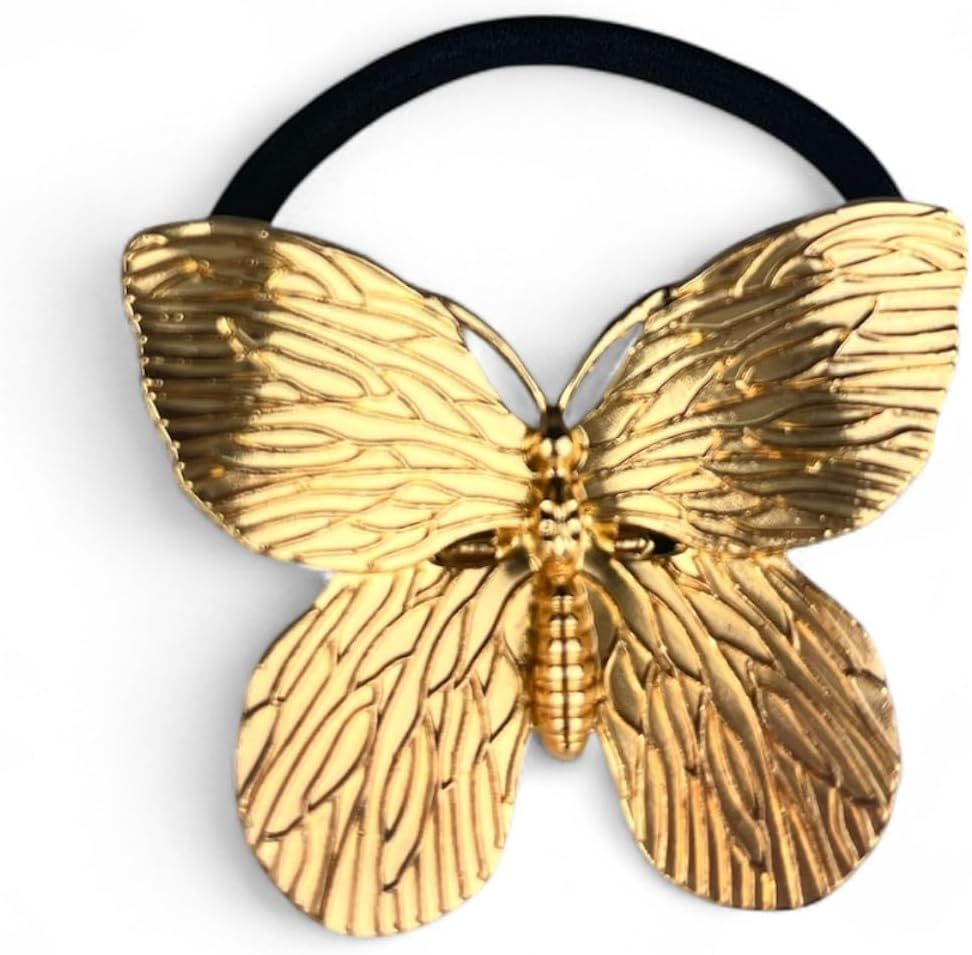 Bottega Della Principessa - Elastic Jewellery - Hair Accessories Gold - Hair Scrunchie for Women with Metal Plate - Elegant and Versatile, with Satin Bag image number 1