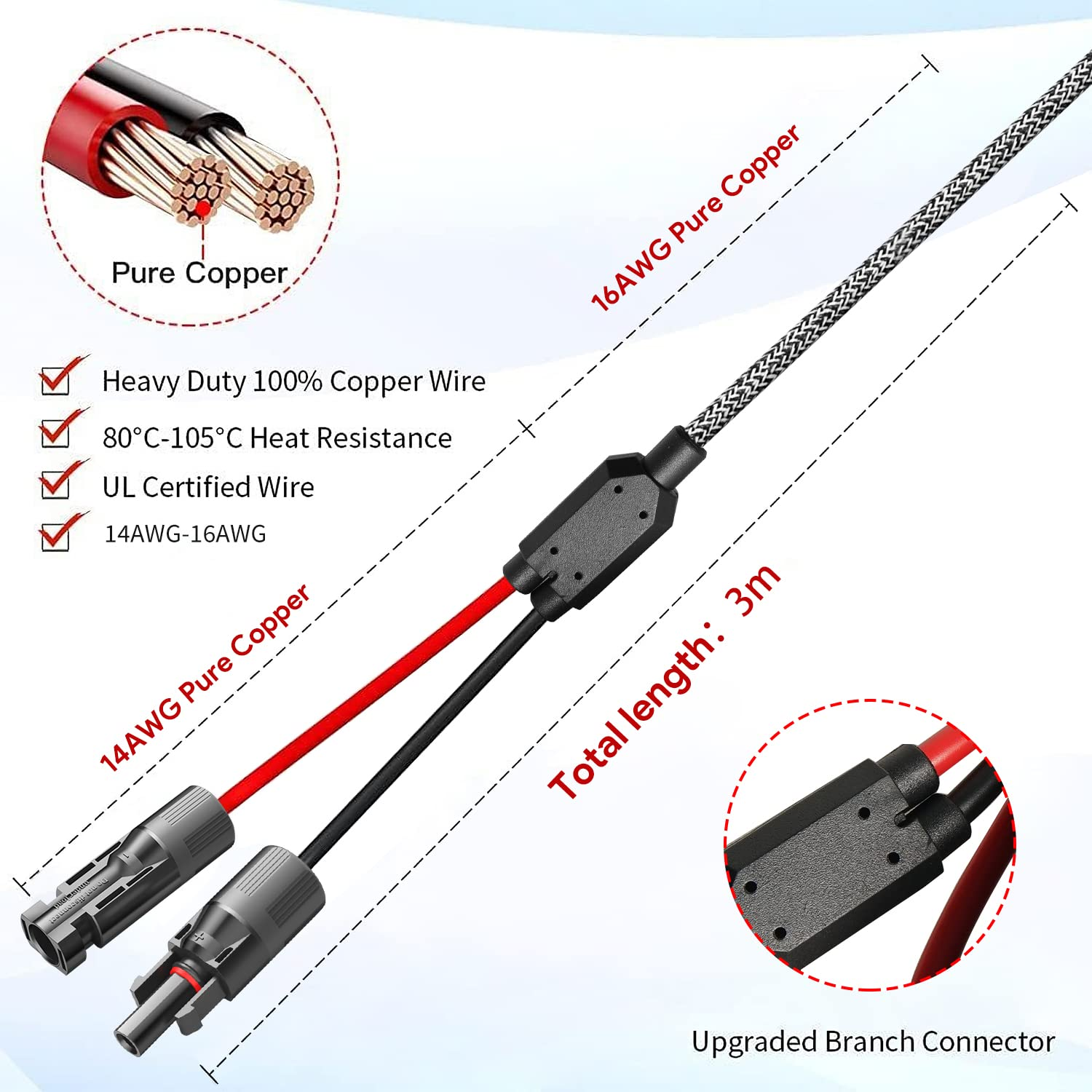 KFD DC 8Mm DC7909 Input Solar Panel Cable Cord Converting Solar Connector for AIMTOM Rebel 440, GZ, Explorer 160 240 500 1000 Generators Portable Power Stations Backup Dc8Mm Input Port Connector image number 1