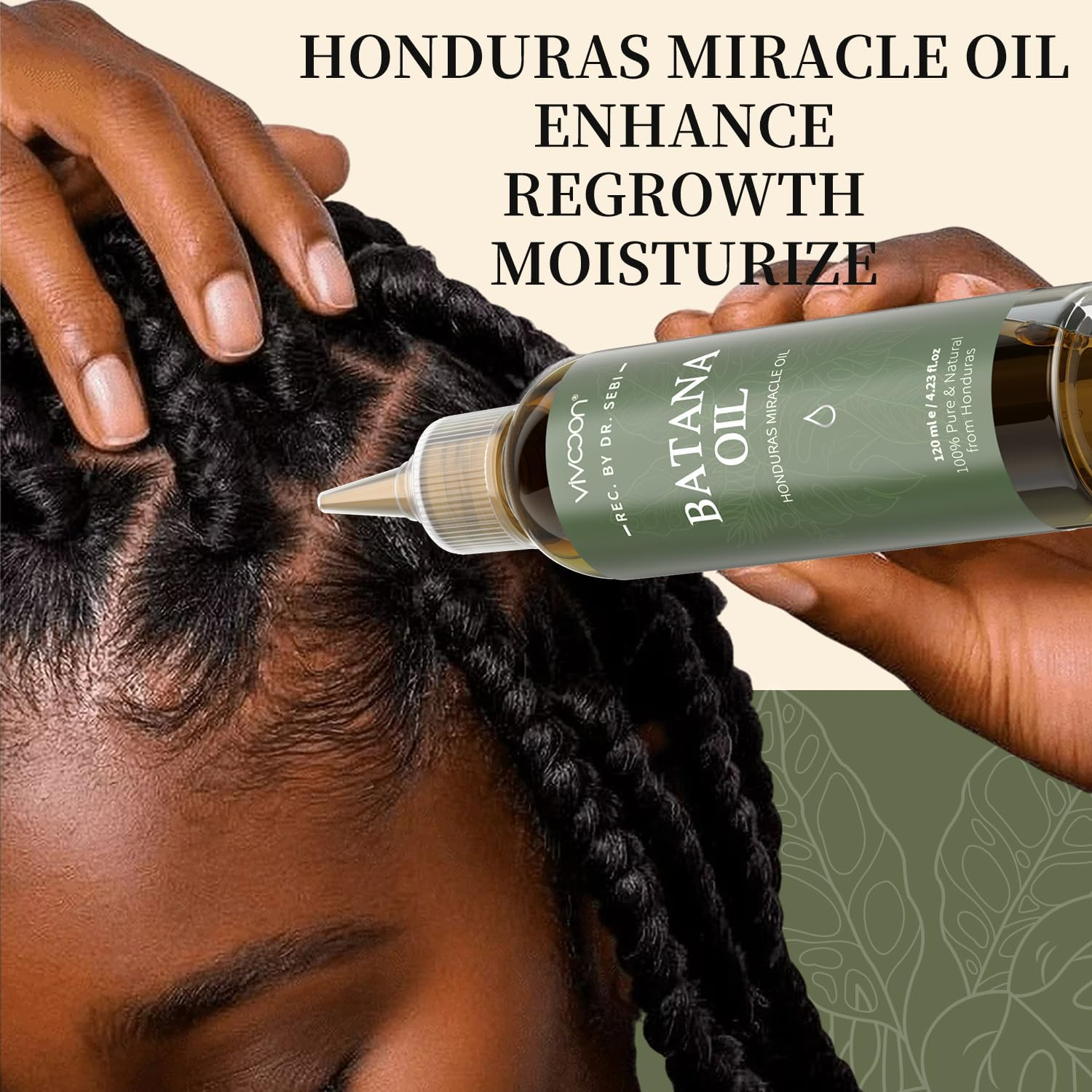 Batana Oil for Hair Growth, 100% Pure & Natural Raw Batana Oil, Dr. Sebi Organic Oil from Honduras, Care for Hair Thickness & Scalp & Skin, 1 Bottle with 2 Caps 4.2Oz image number 1