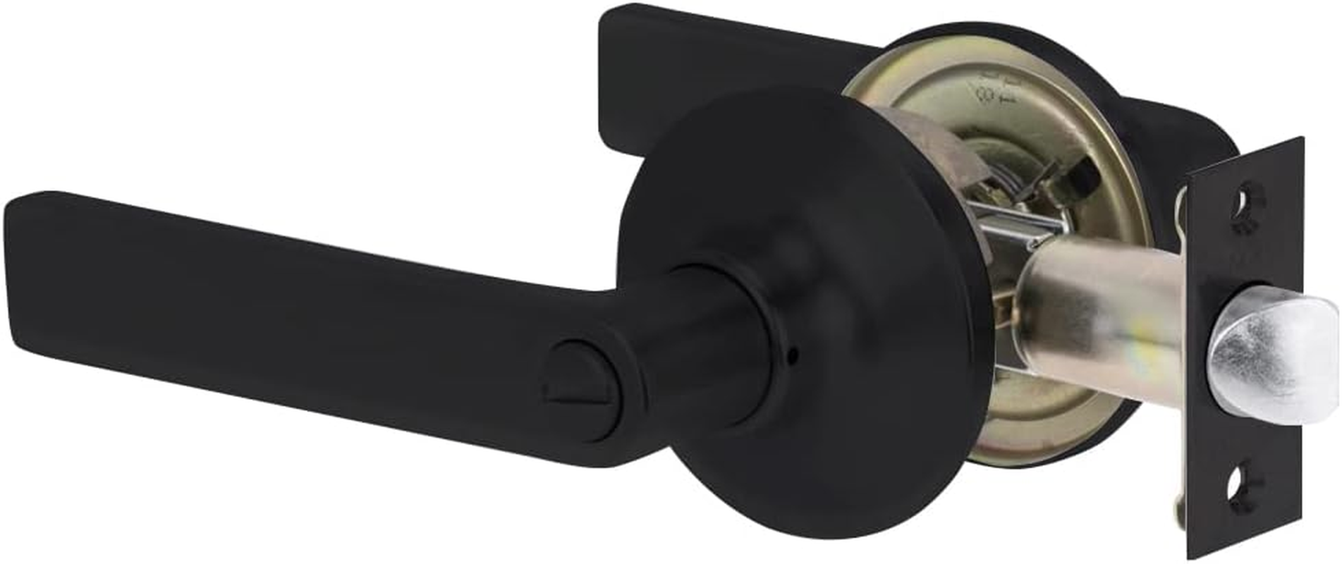 Lockwood Symmetry Series Privacy Element Leverset Door Handles, Matt Black