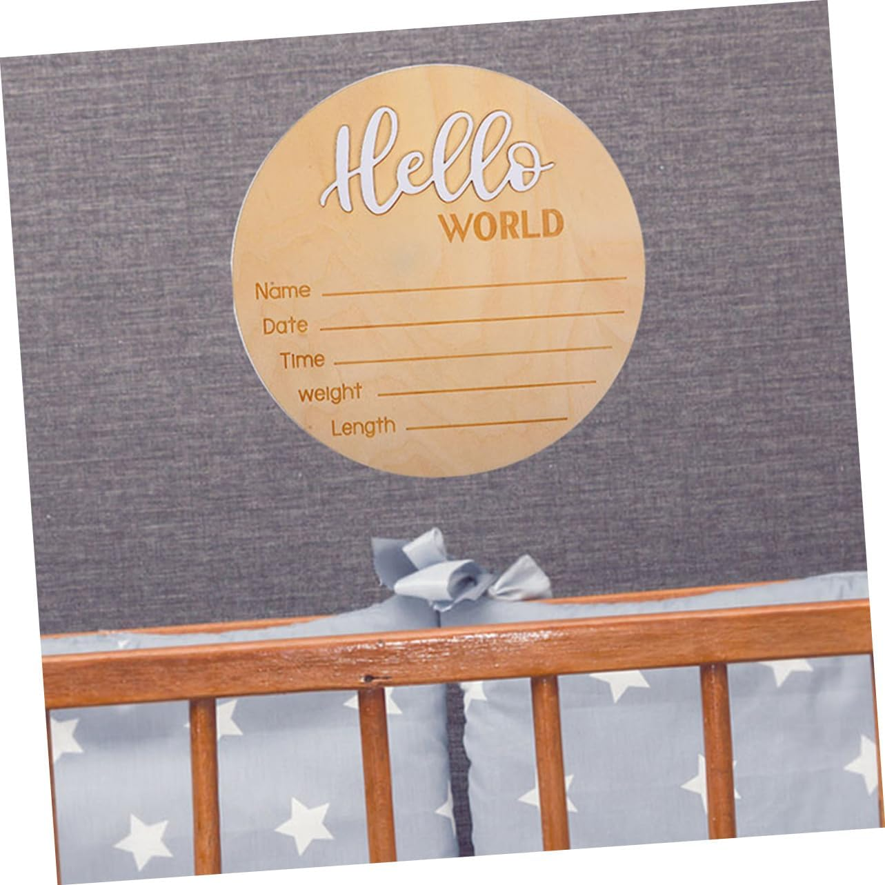 2Pcs Wooden Name Sign Announcement Sign for Newborn Photo Prop Decor for Nursery Cards image number 6