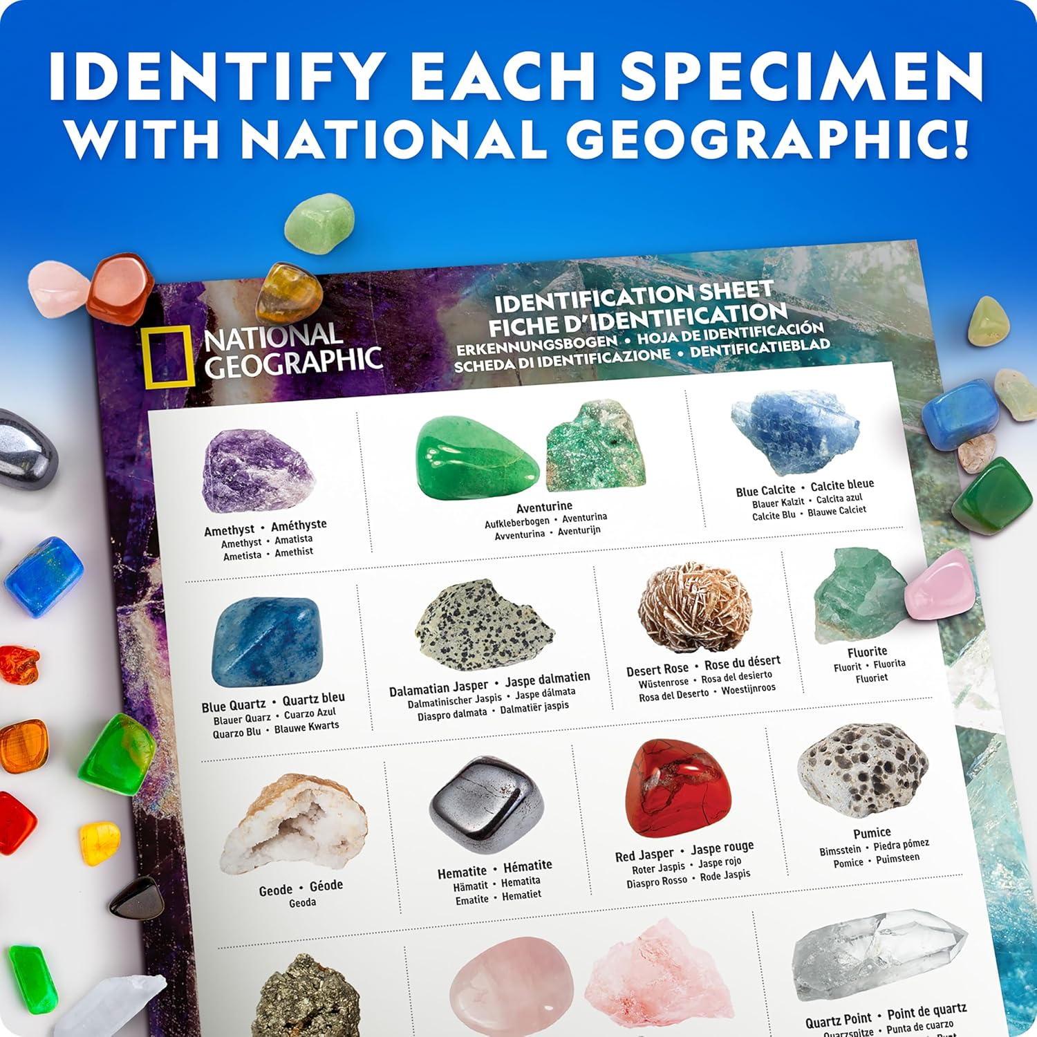 National Geographic Rock Collection Box for Kids &ndash; 300 Piece Gemstones, Minerals & Crystals Science Kit, Geology Gift for Boys & Girls image number 2