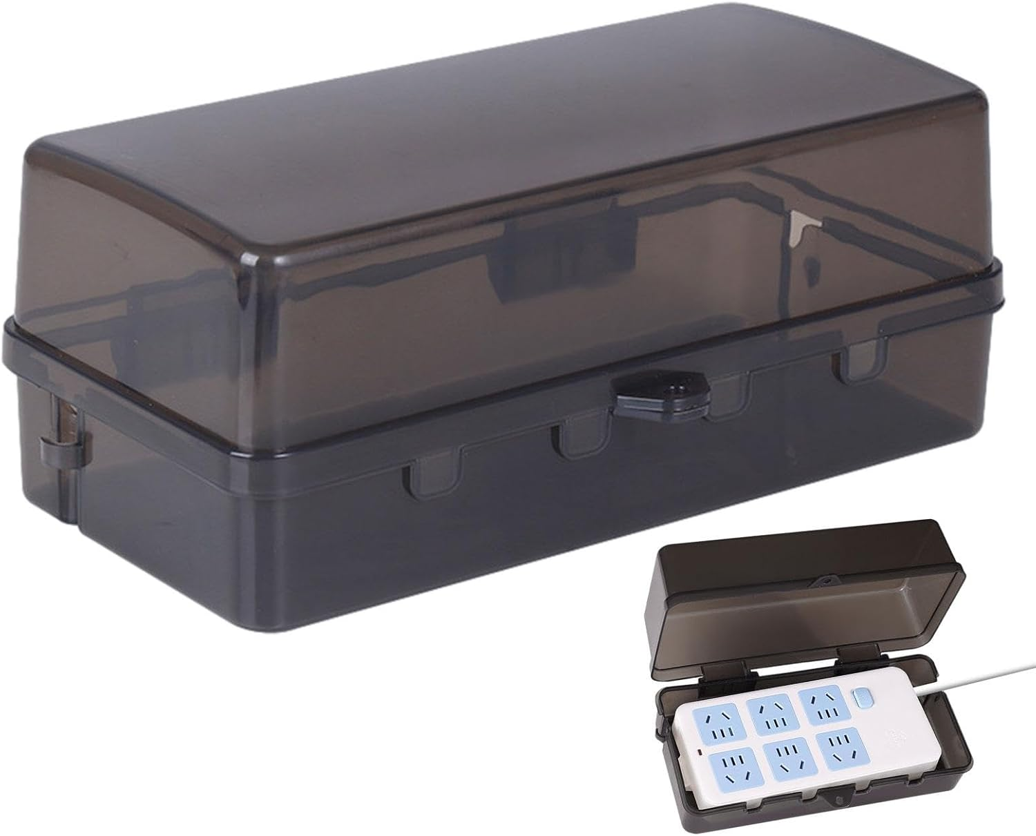 Weatherproof Electrical Box,Outdoor Power Strip Storage Cable Management Box | Rain-Proof Weather Proof Plug Box with Lock Outdoor Extension Lead Cover for Protect Outlet, Plug, Socket image number 3