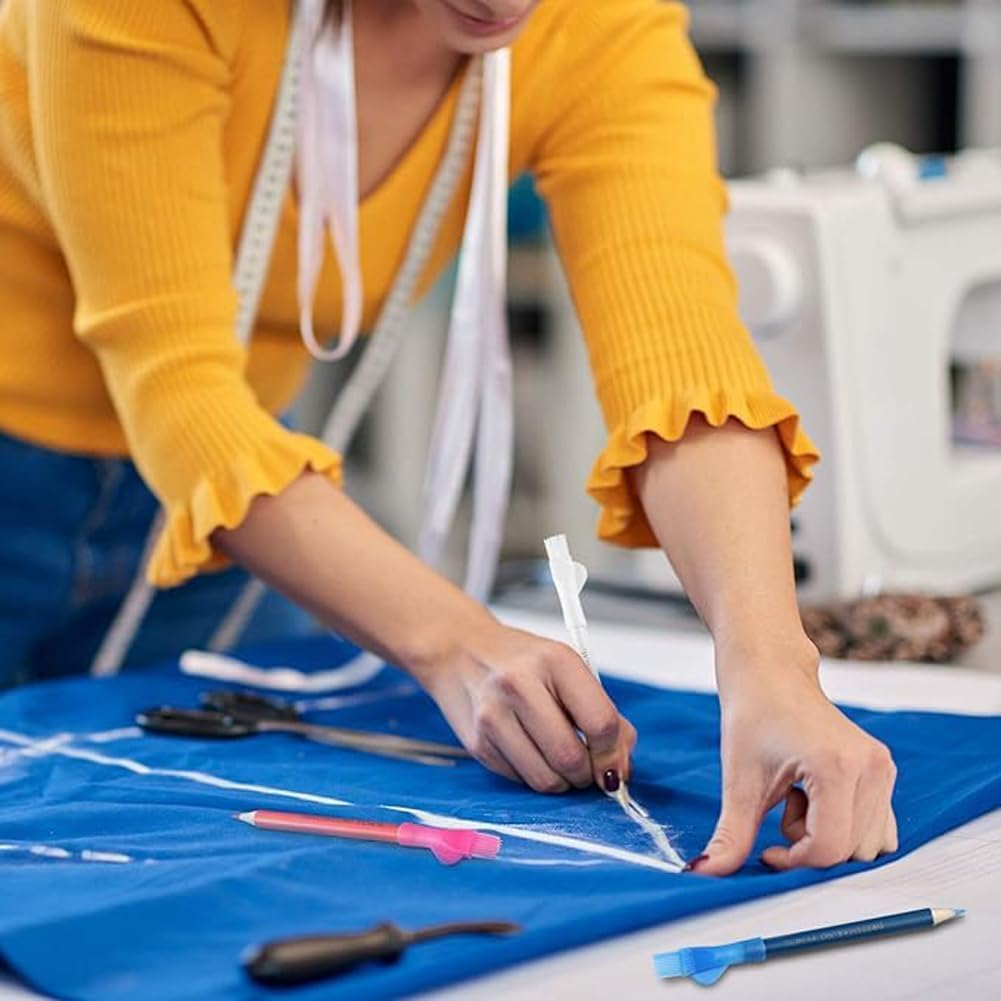 6PCS Tailor Pen Marking and Tracing Tool for Sewing - Fabric Chalk Hand Colors Pencil - Sewing Accessories Manual Plastic