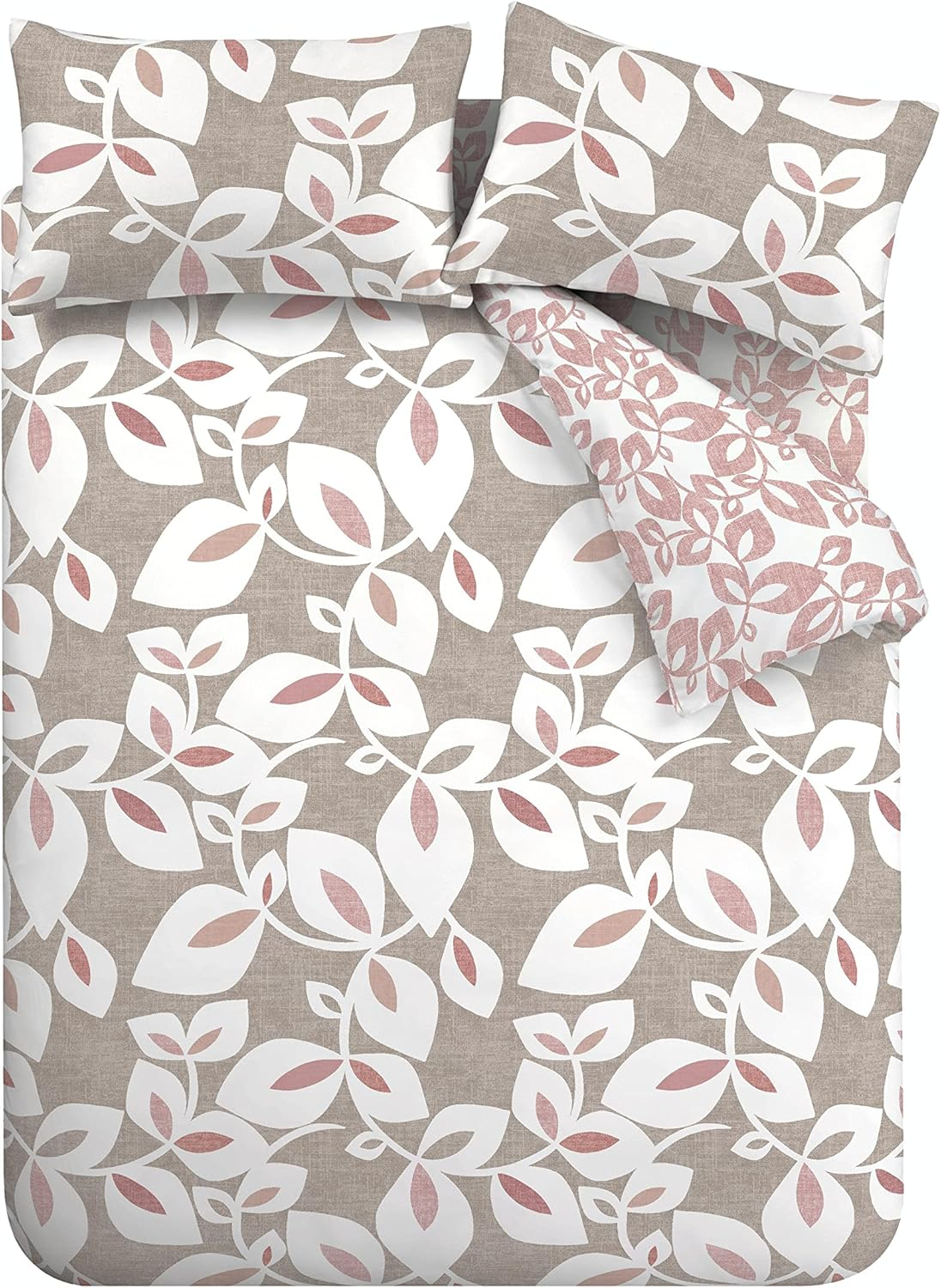 Catherine Lansfield Inga Leaf Blush Duvet Cover Set 240X220+65X65(2) image number 4
