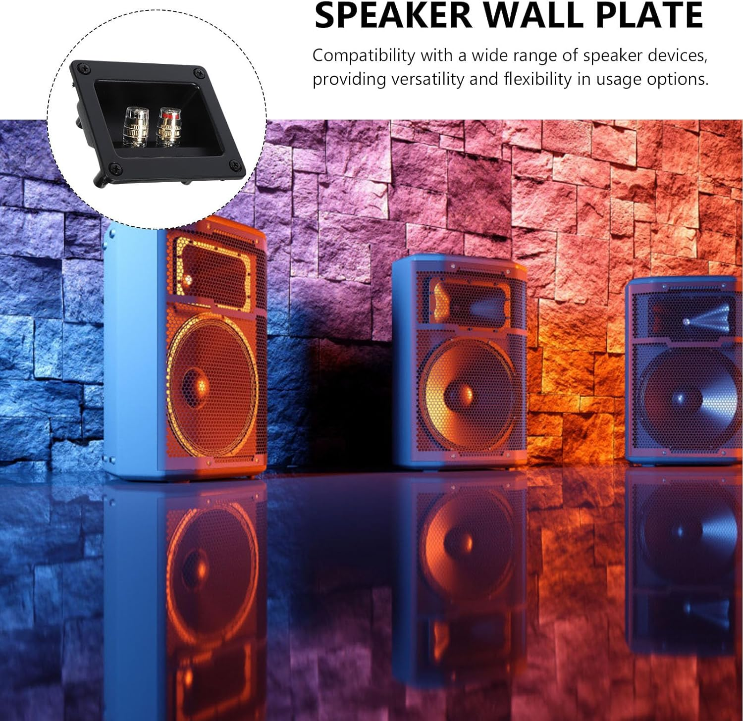 Vaguelly Junction Box 2-Way Speaker Wall Plate Loudspeaker Connector Terminal Cup Sound Equipment Accessory for Home Audio Systems image number 1