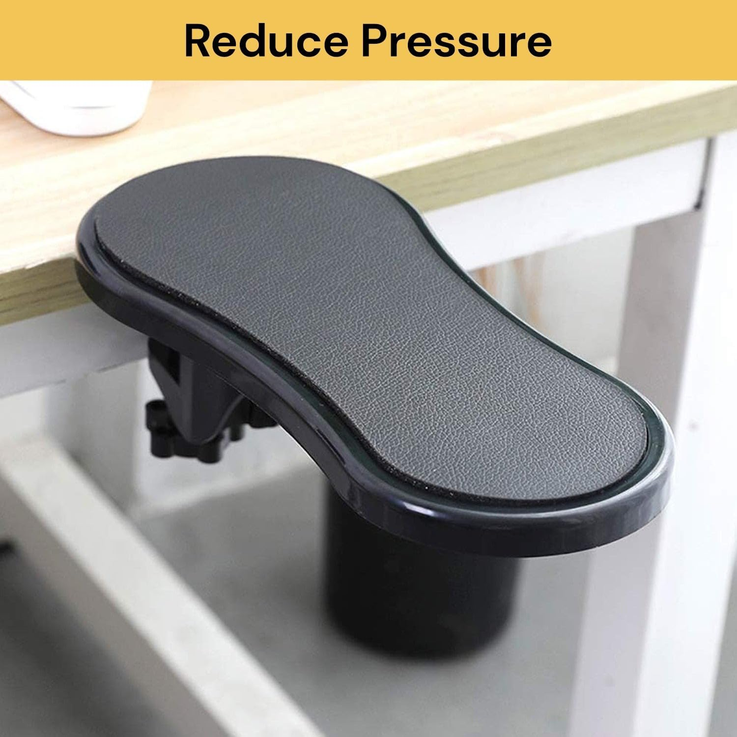 EZONEDEAL Computer Arm Rest for Desk, Adjustable Ergonomic Wrist Rest Support for Keyboard Armrest Extender Rotating Mouse Pad Holder for Table, Office, Chair, Desk, (Black) image number 5