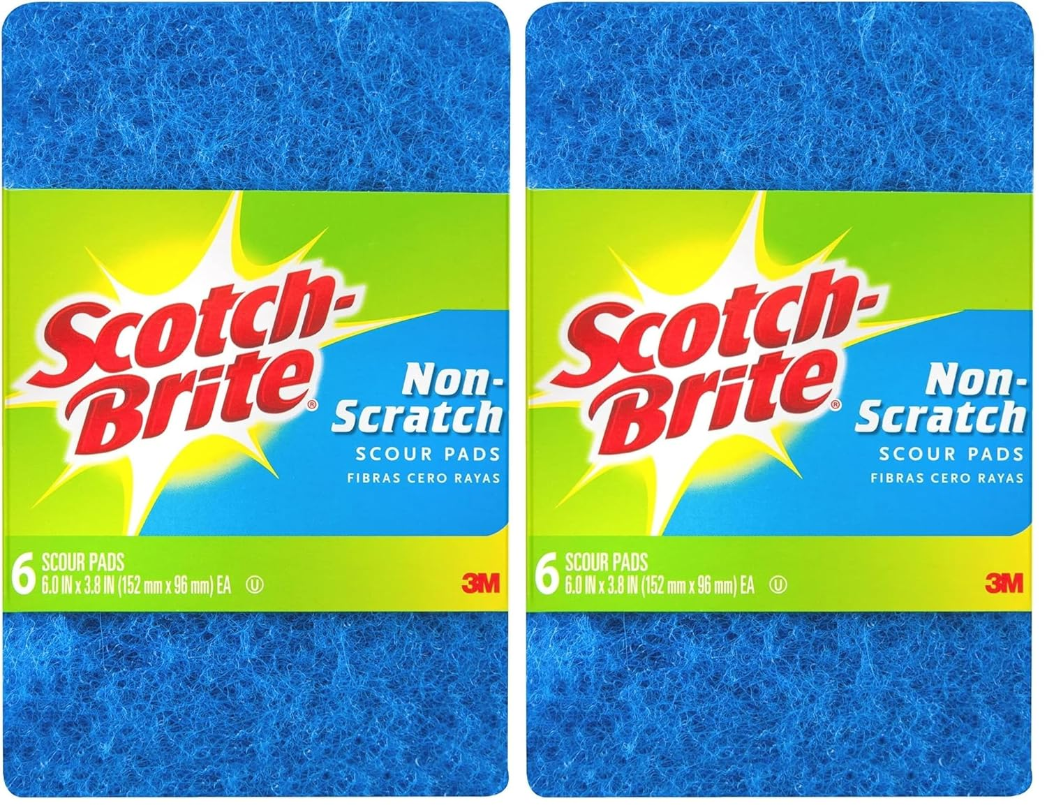 Scotch-Brite SBNSSP6PK Non-Scratch Scourer Pads 152Mm X 96Mm (6 Pack), Blue