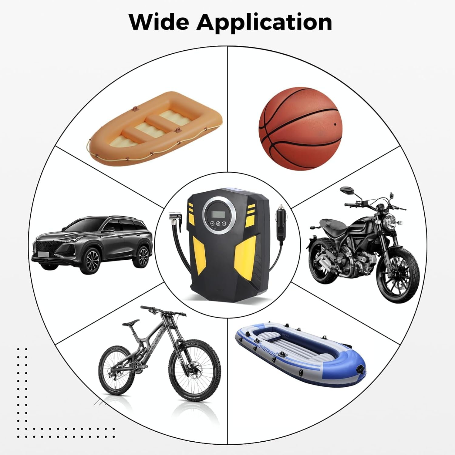 Portable Air Compressor Tire Inflator, 12V Air Pump Max 150PSI with LED Light & Digital Pressure Gauge for Car Tires, Auto Tire Pump for Bikes and Other Inflatables, Electric Car Accessories image number 4