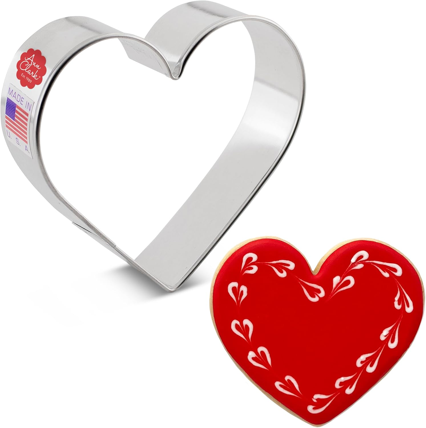 Heart Cookie Cutter 3 3/8" Valentines Heart Made in USA by Ann Clark image number 4