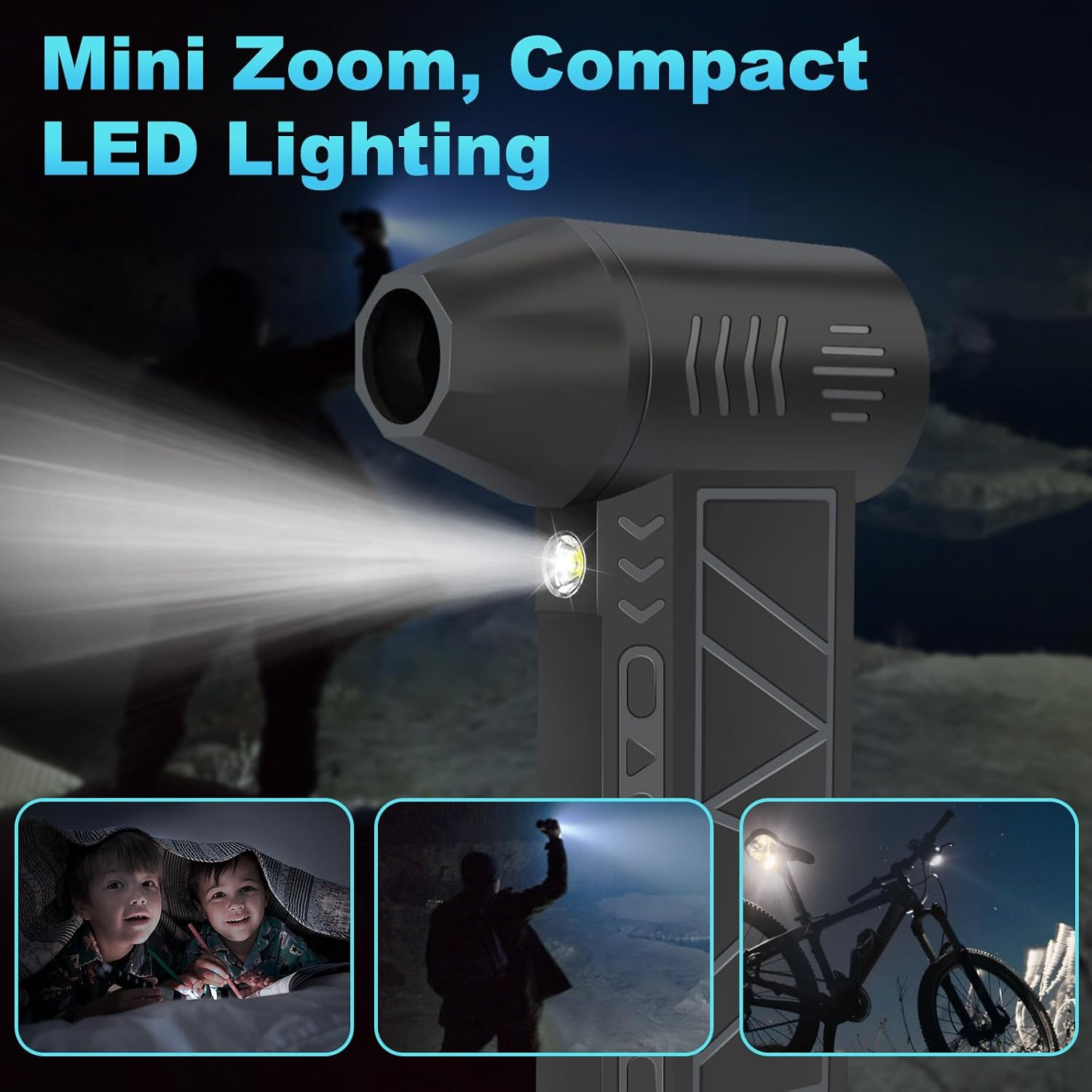 Oolong Compressed Air Duster,130000Rpm Handheld Air Blower,3 Gear Electric Portable Mini Air Blower with LED Light, Rechargeable Reusable Compact Air Duster for Keyboard Cleaner,Pc,Car,Home,Outdoor image number 6