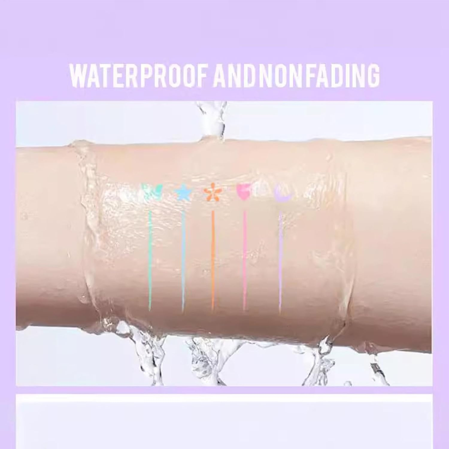 5-Piece Liquid Colored Eye Liner Stamps, Winged Eye Liner Stamp, Waterproof Eye-Lid Makeup Pen Set, Long-Lasting/Quick-Drying, Double-Ended 2In1 Pens, 1.2Ml for Daily, Casual, Festival Makeup image number 4