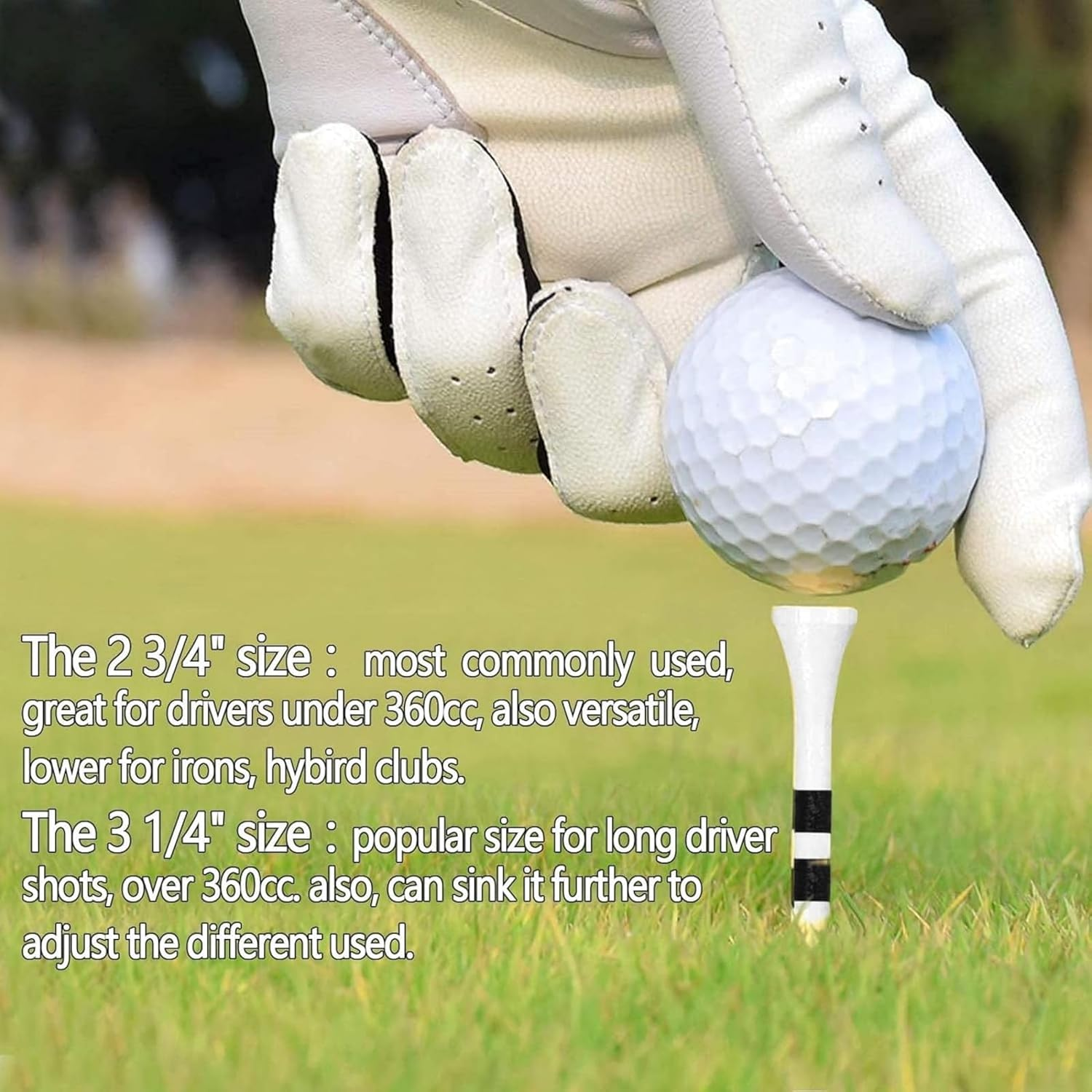 GAIVEK 100 Pcs Natural Wood/Bamboo Golf Tees 70Mm, Durable Biodegradable Reduce Friction & Side Spin, More Durable and Stable Golf Tees image number 4