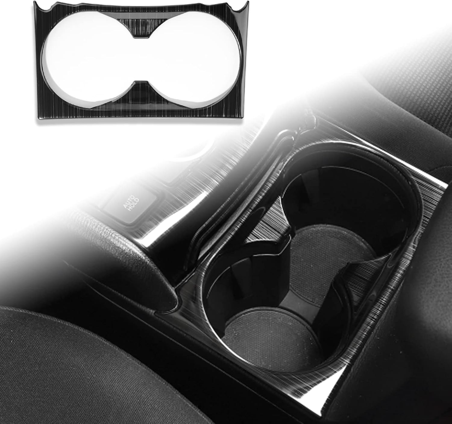 ANFOKAS for Mazda CX5 2024 2023 2022 2021 2020 2019 2018 2017 Car Center Console Armrest Cup Holder Frame Gear Panel Cover Trim for Mazda CX5 Accessories -Stainless Steel Black