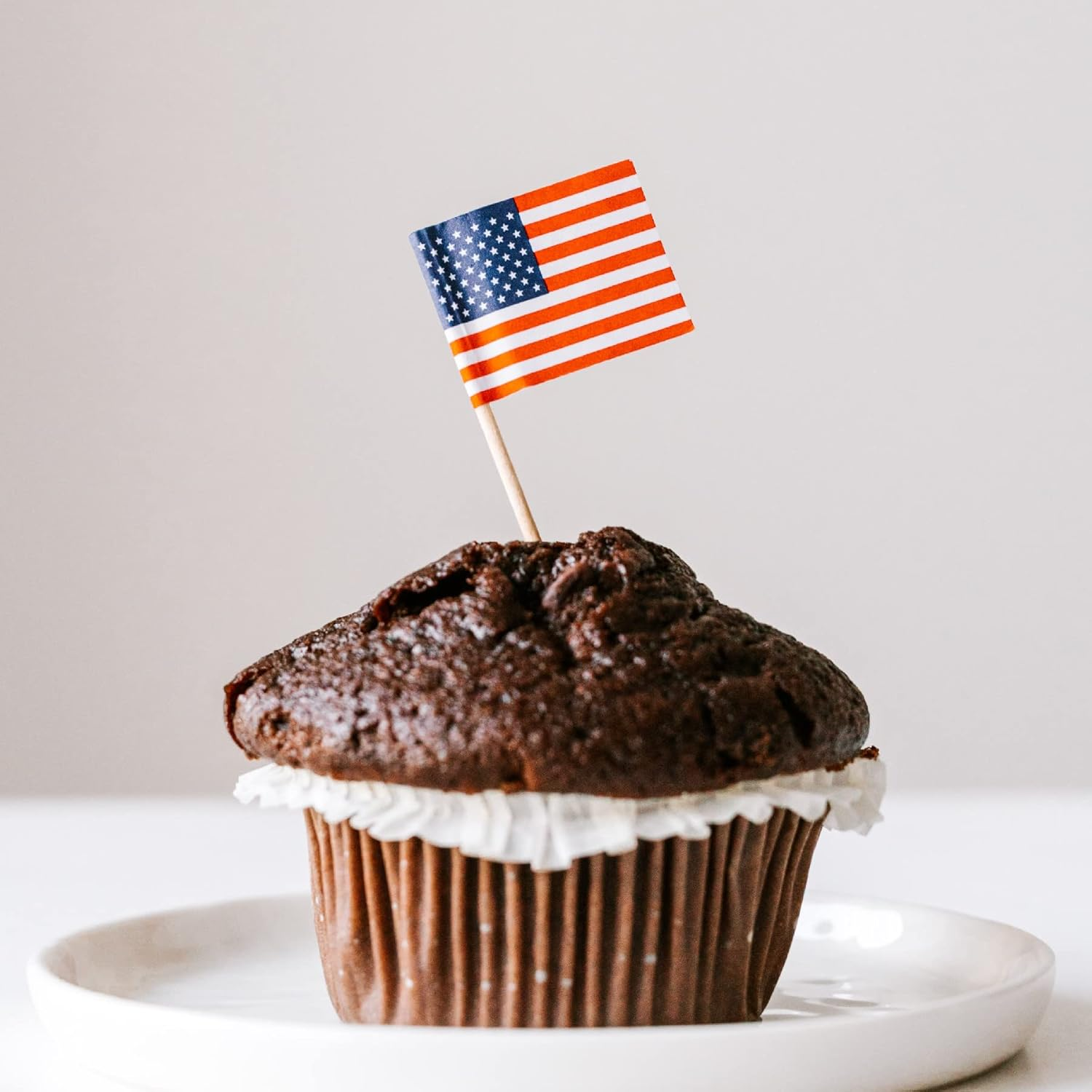 100PCS American Flag Cake Topper,Usa National Flag Cupcake Stand for Party Decoration Supplies
