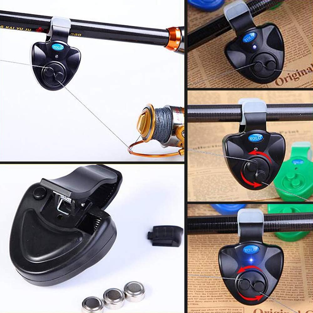 4Pcs Electronic Fishing Bite Alarm with Sound LED Lights Indicator Fish Bite Alarms image number 1