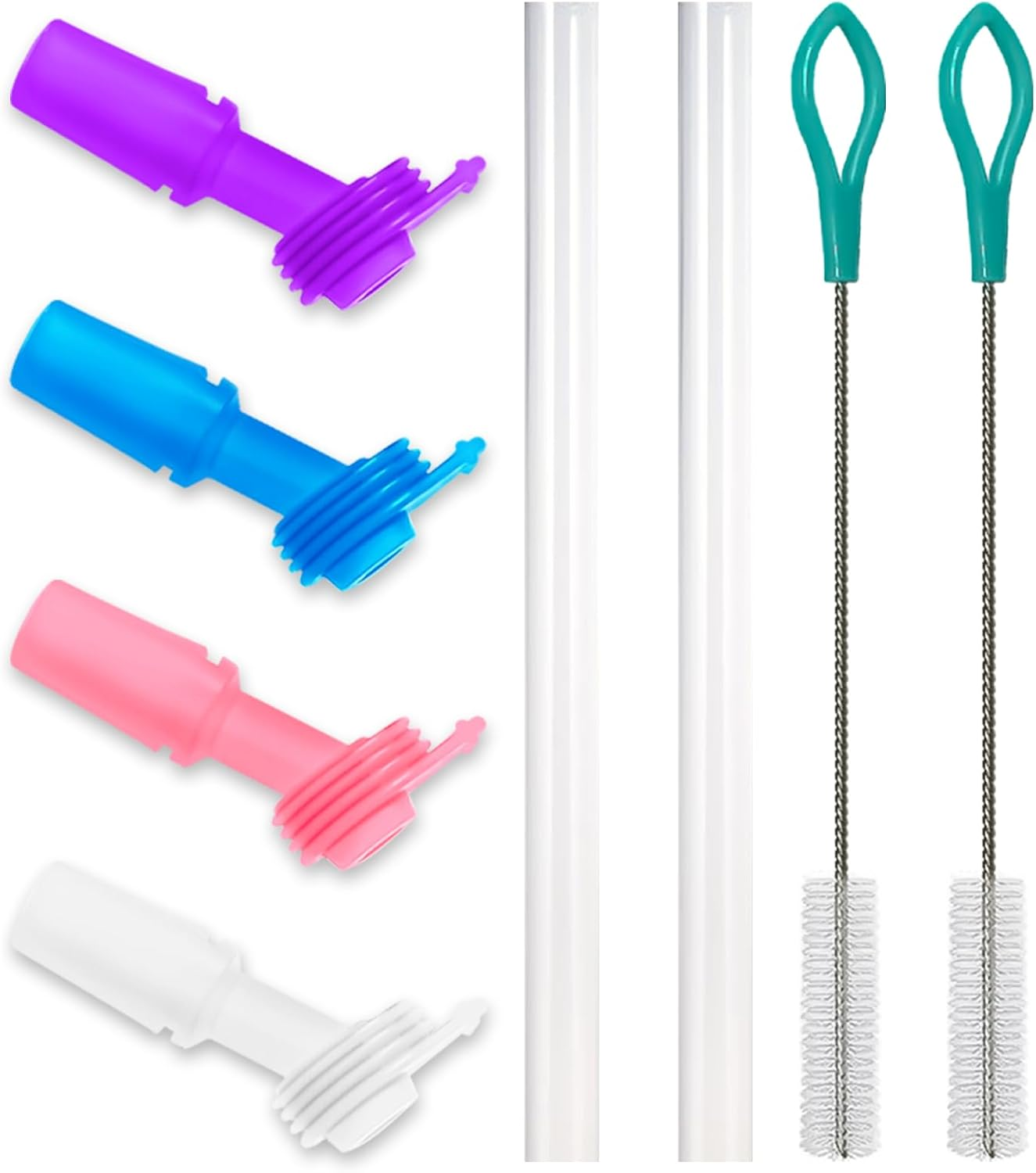 Powerful 8 Pack Bite Valve and Straw Fit All Camelbak Eddy Kids Water Bottle, 4 Bite Valve & 2 Sets Straws & 2 Brushes image number 2