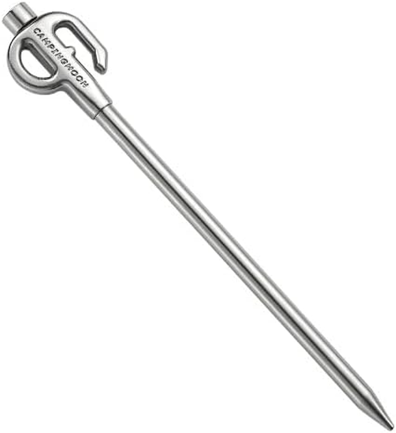 Stainless Steel Dog Tie Out Stake 360&deg; Swivel Heavy Duty Strongest Dog Ground Anchor Spike Camp Nails Camping Accessories for Tie-Out Cable Chain 30CM