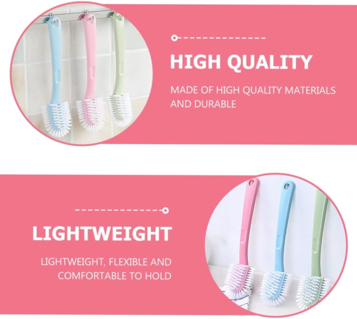 Lyfengdeam 4 Pack Non Damaging Shoe Brush,Multifunctional Long Handle Hard Shoe Washing Brushrush,Household Cleaning Laundry Brush image number 4