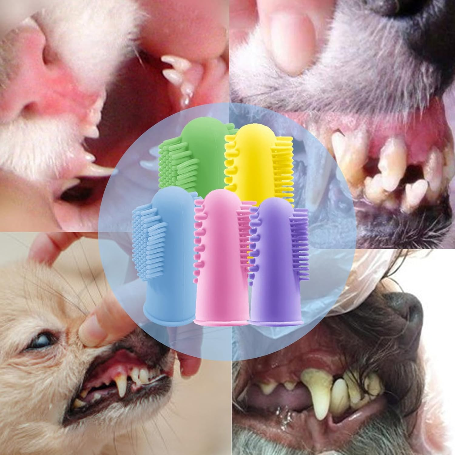 KASESSS Pack of 10 Dog Silicone Dog Toothbrush Fingerling Toothbrush Dog Double-Sided Bristles Toothbrush for Dogs Cats Dogs Toothbrush for Teeth Cleaning and Dental Care image number 2