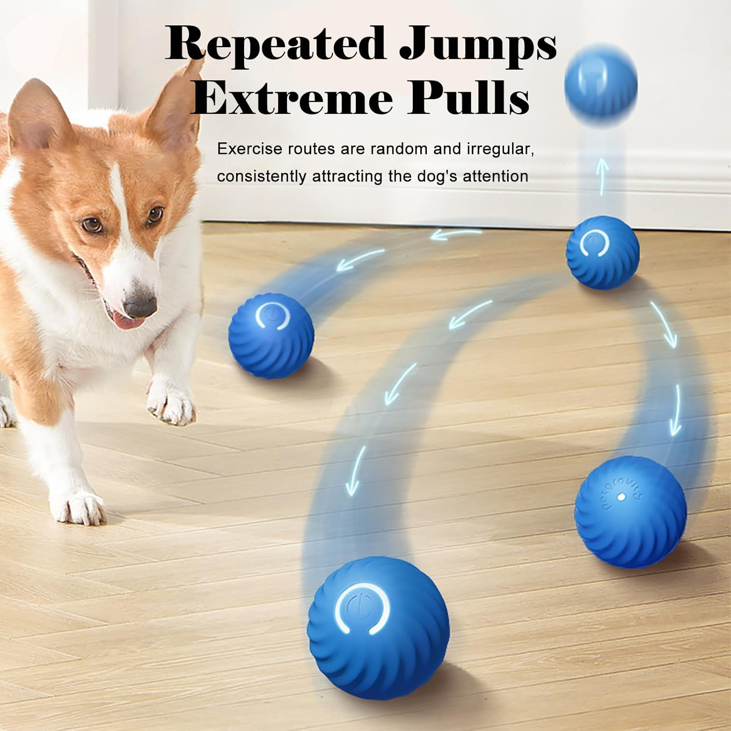 Petgravity Interactive Dog Toys，Dog Ball,Automatic Moving, Bouncing Rotating Ball,Ball Toys For/Small/Medium/Dogs,Usb Rechargeable，Tpu Material，[2025 Newly Upgraded] Removable Shell for Water Washing image number 3