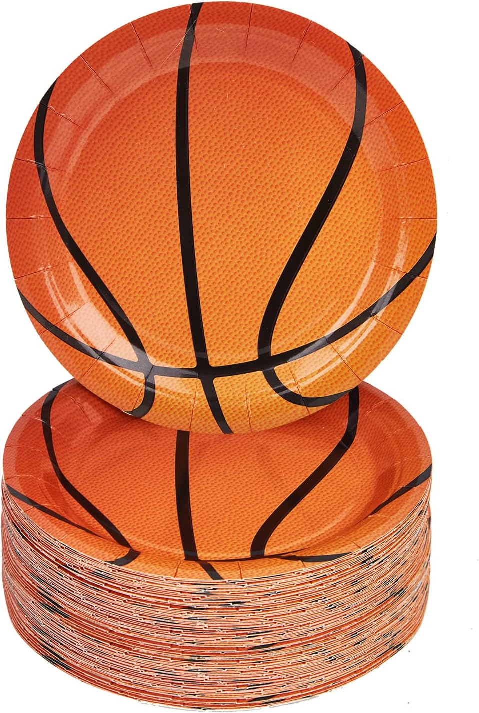 80 Pieces Basketball Birthday Cake Plates - 7 Inch Basketball Party Paper Plates Party Supplies - Baby Shower Decorations &ndash; Sports-Themed Party Tableware