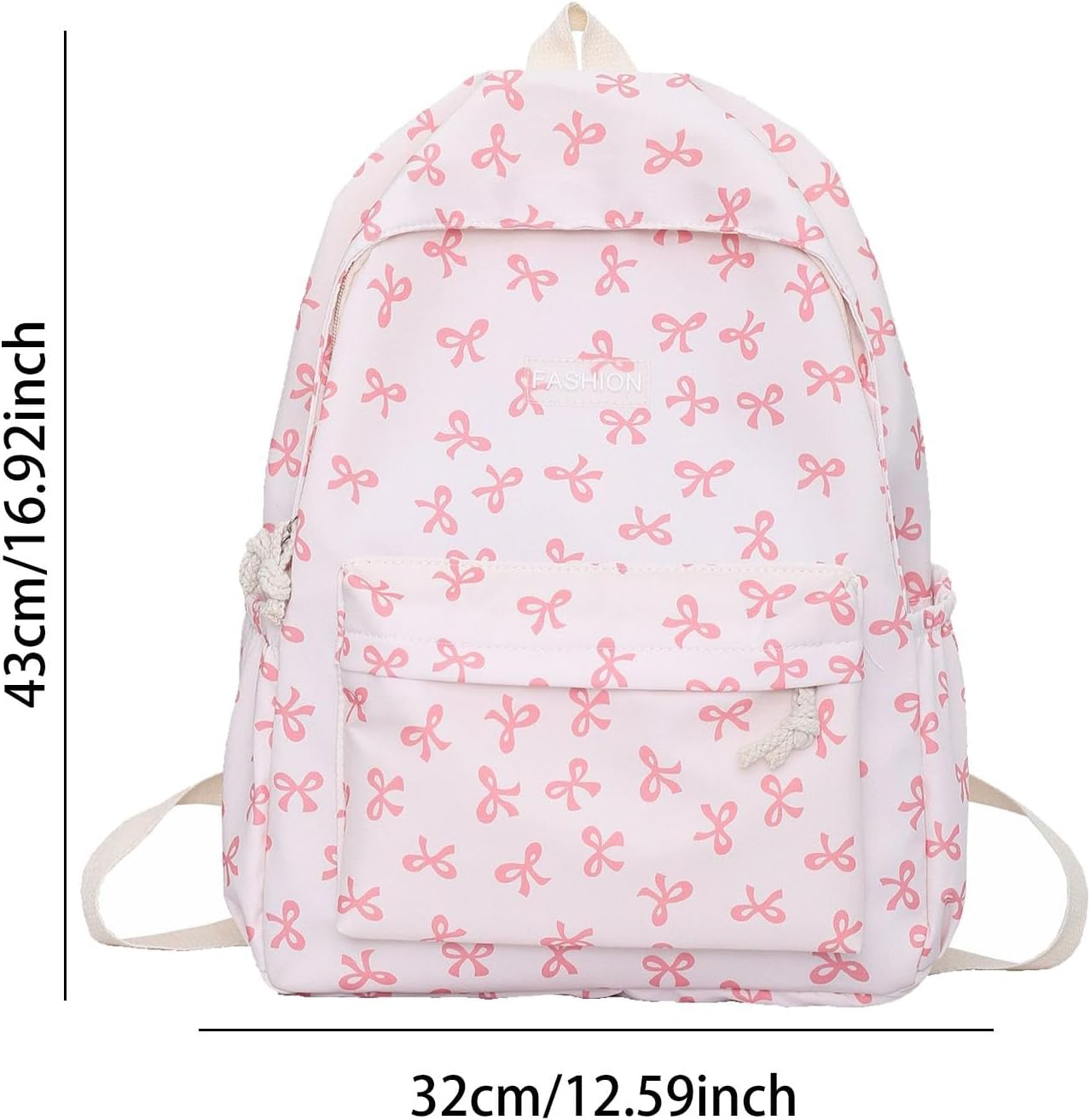 Bow Backpack - Teen Girls Bow Backpack, Casual Bow Daypack, Polyester Student Bow School Bag, Multi Purpose Middle School Student Travel Shoulder Bag for Notebook, Water Bottle, 32 X 15 X 4 Cm - Blue image number 4