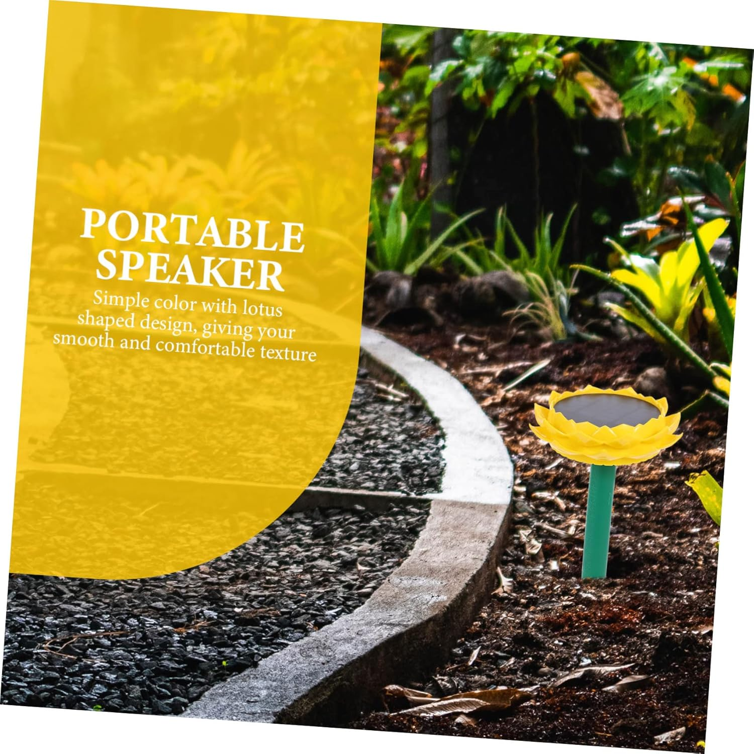 KOCKSHION Solar Powered Outdoor Lotus Speaker Buddhist Lotus Speaker Music Player Solar Powered for Garden Decoration image number 4