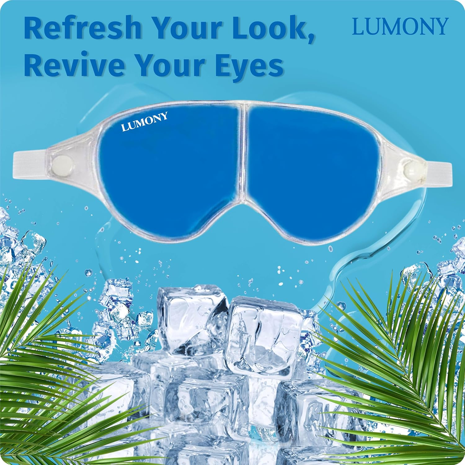 LUMONY&reg; Eye Mask with Cooling Gel Eye Mask for Dark Circles,Dry Eyes, Cooling Eyes, Pain Relief, Redness, Eye Patches Eye Cooling Gel Pads for Eye Relaxing Mask Gel Eyes Pack Eye Mask for Sleeping image number 5