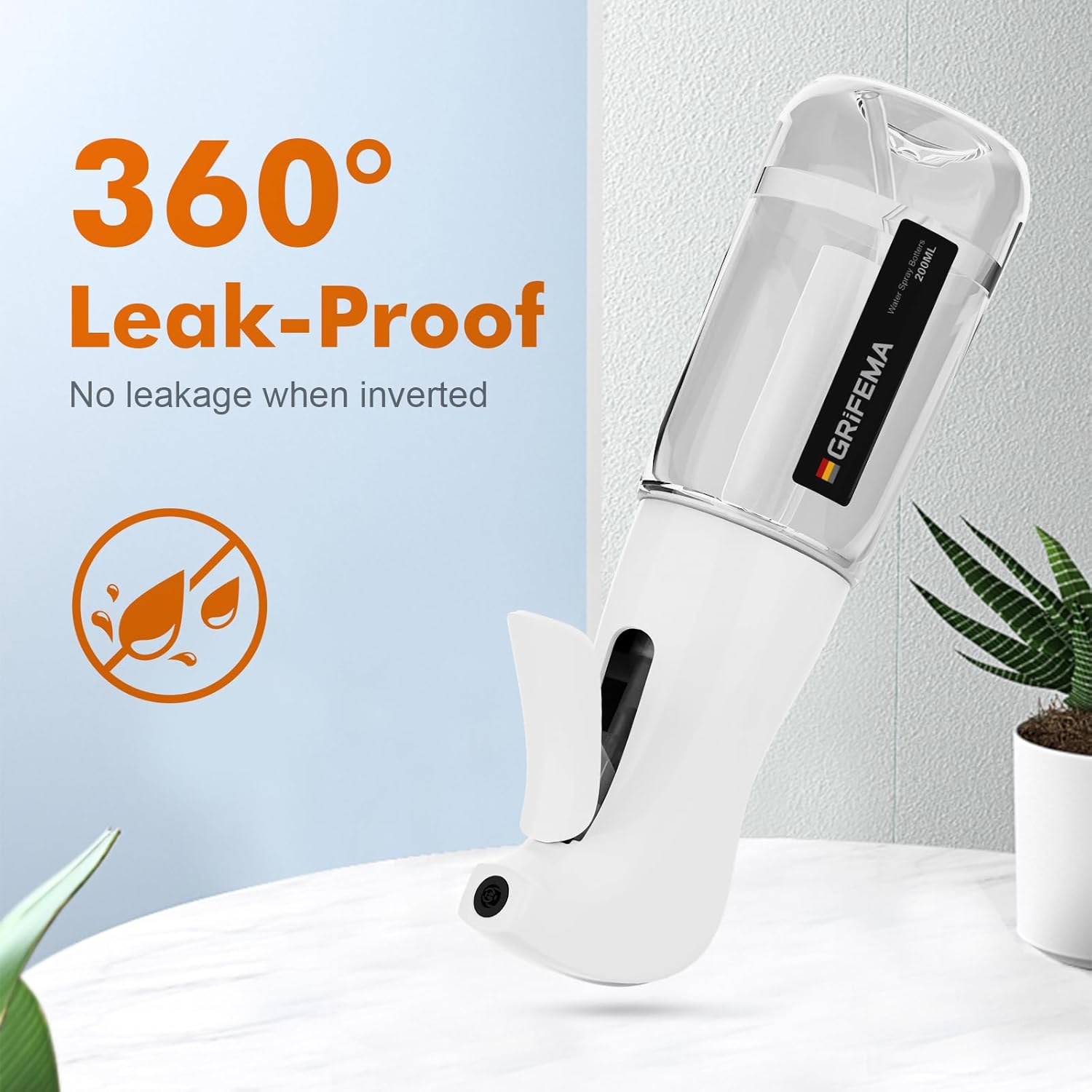 GRIFEMA White Water Sprayer 200 Ml - Refillable Spray Bottle Made of Bpa-Free Plastic with Fine Spray - for Hair, Plants, Cleaning - Ergonomic and Leak-Proof Design, GE2003W-200 - White image number 5