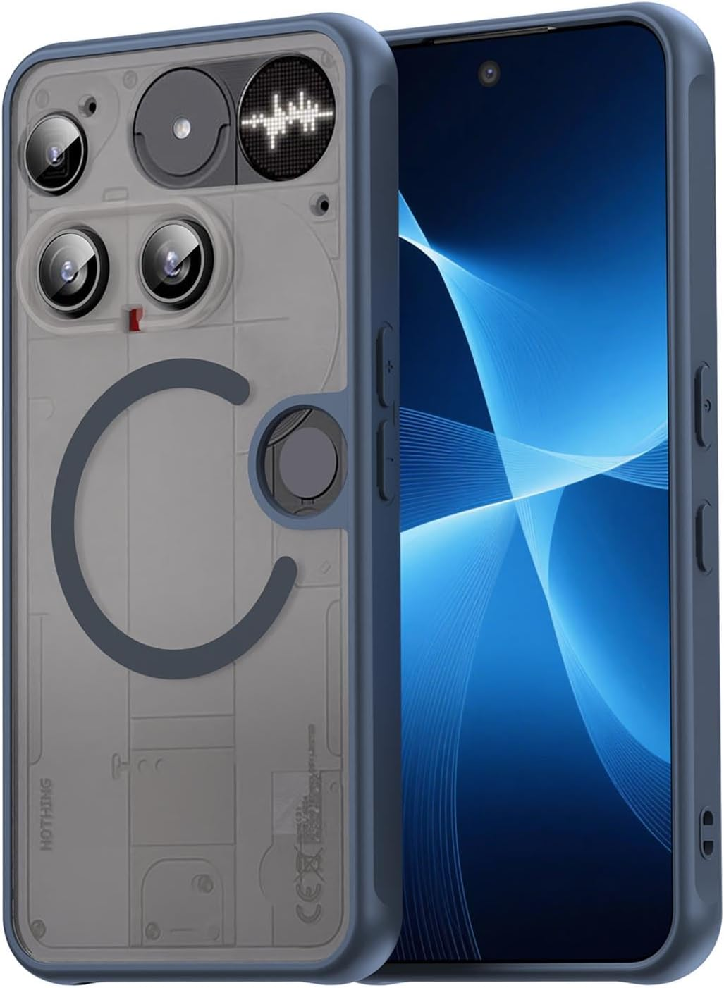 ILING Case for Nothing Phone (3), Compatible with Magnetic Charging, Ultra-Thin Translucent Matte Frosted Silky Touch Hard PC Silicone TPU Bumper Shockproof Cover (Green)