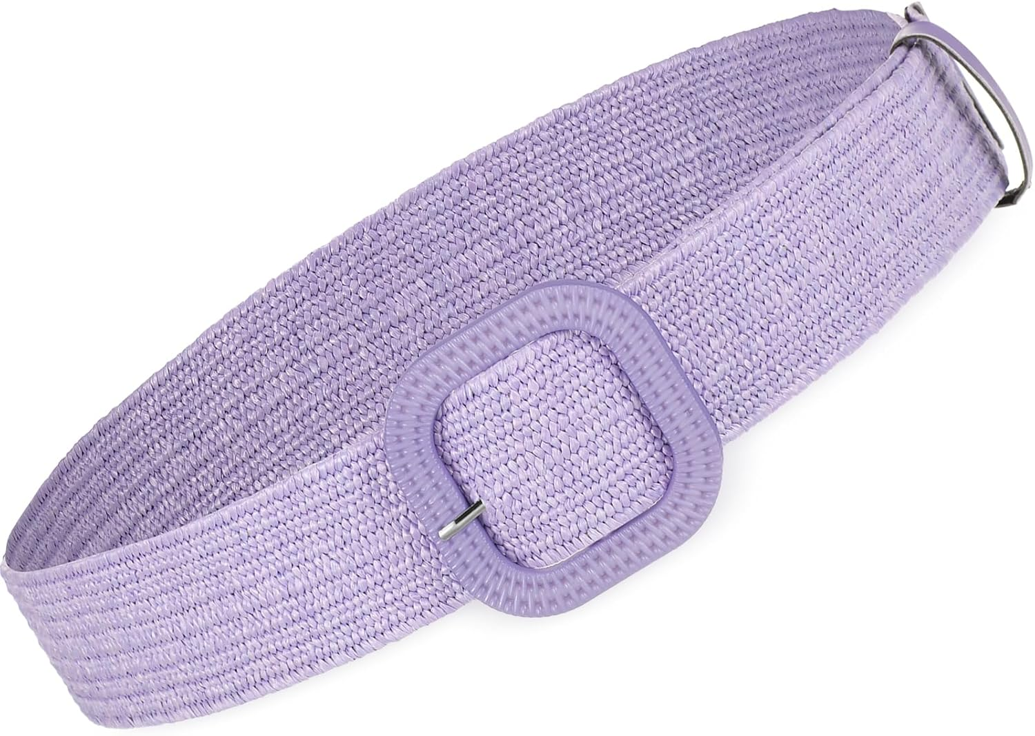 Syhood Women Straw Woven Belt Elastic Rattan Waist Belt Stretch Boho Dress Braided Belt Raffia Belt with Wood Buckle for Girl