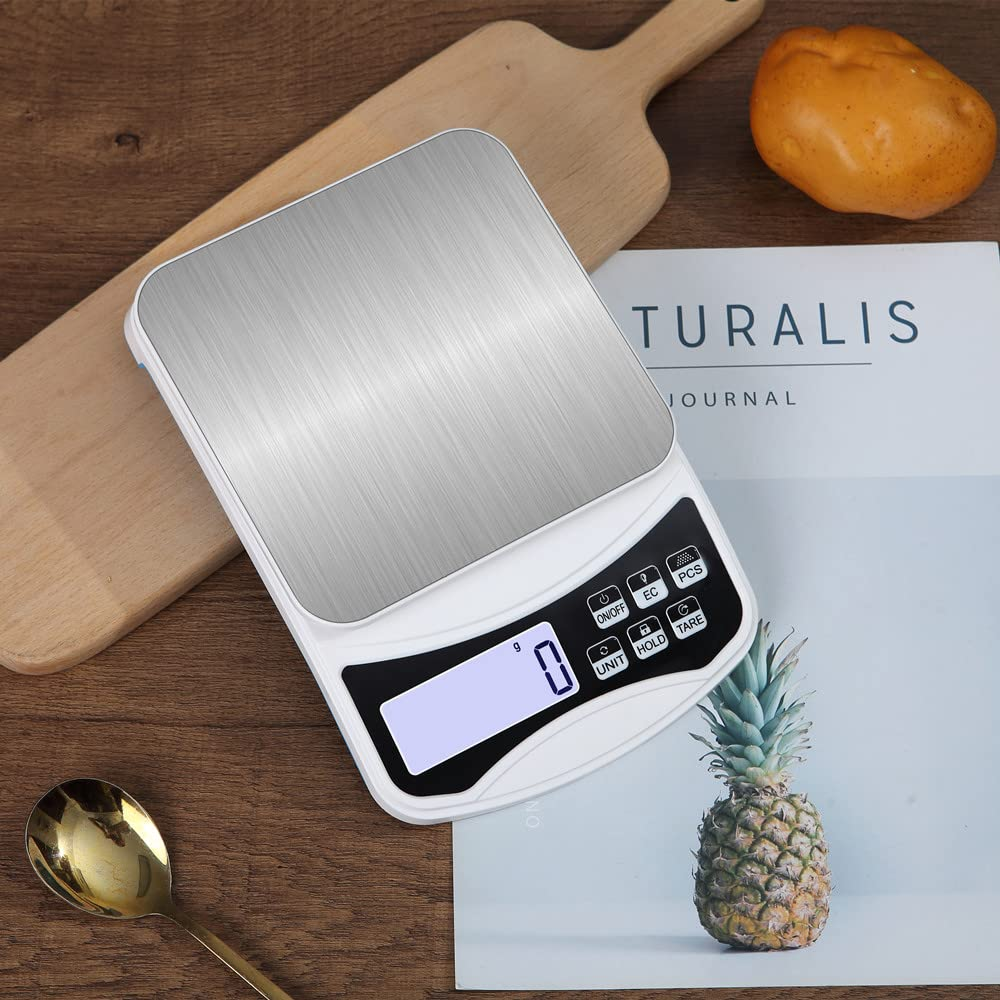 Disenkelubo Kitchen Scale, 10 Kg Capacity, Precision to 1 G, Backlit LCD, Multiple Units, Tare, Hold, Power Saving Mode,Digital Postal Scale image number 2