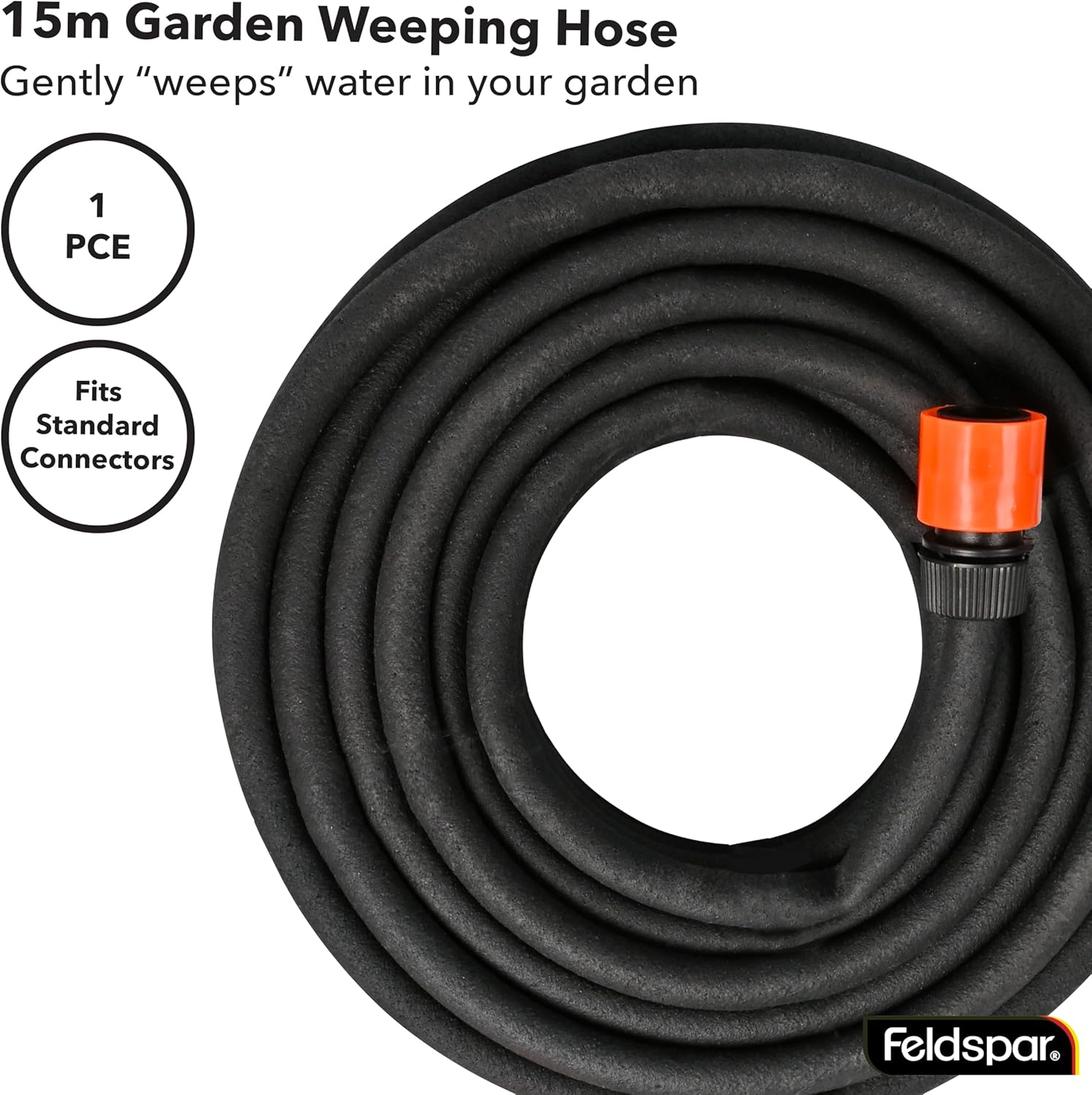 Yatsal Weeping Soaker Hose, Black, 15 Metre X 12.5 Mm image number 3