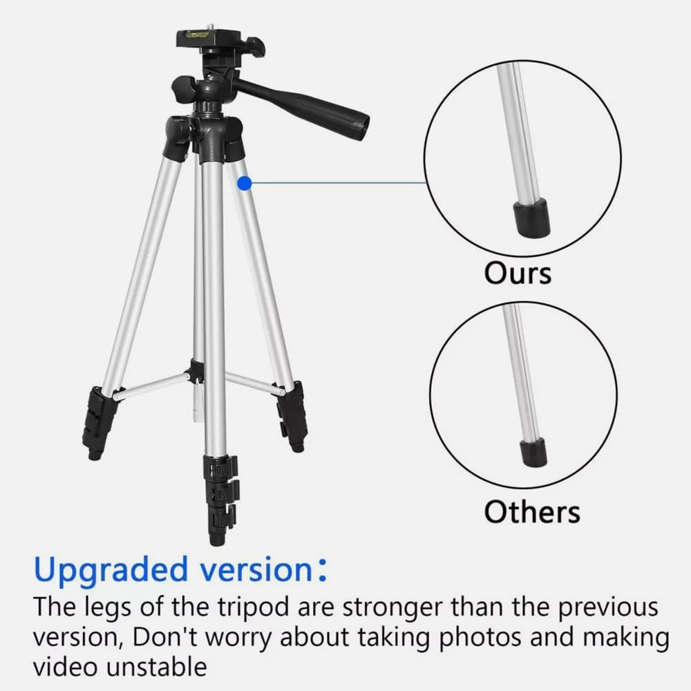 Leona Co 106Cm Adjustable Camera Phone Tripod Stand, Universal Tablet Phone Mount Holder with Carry Bag image number 6