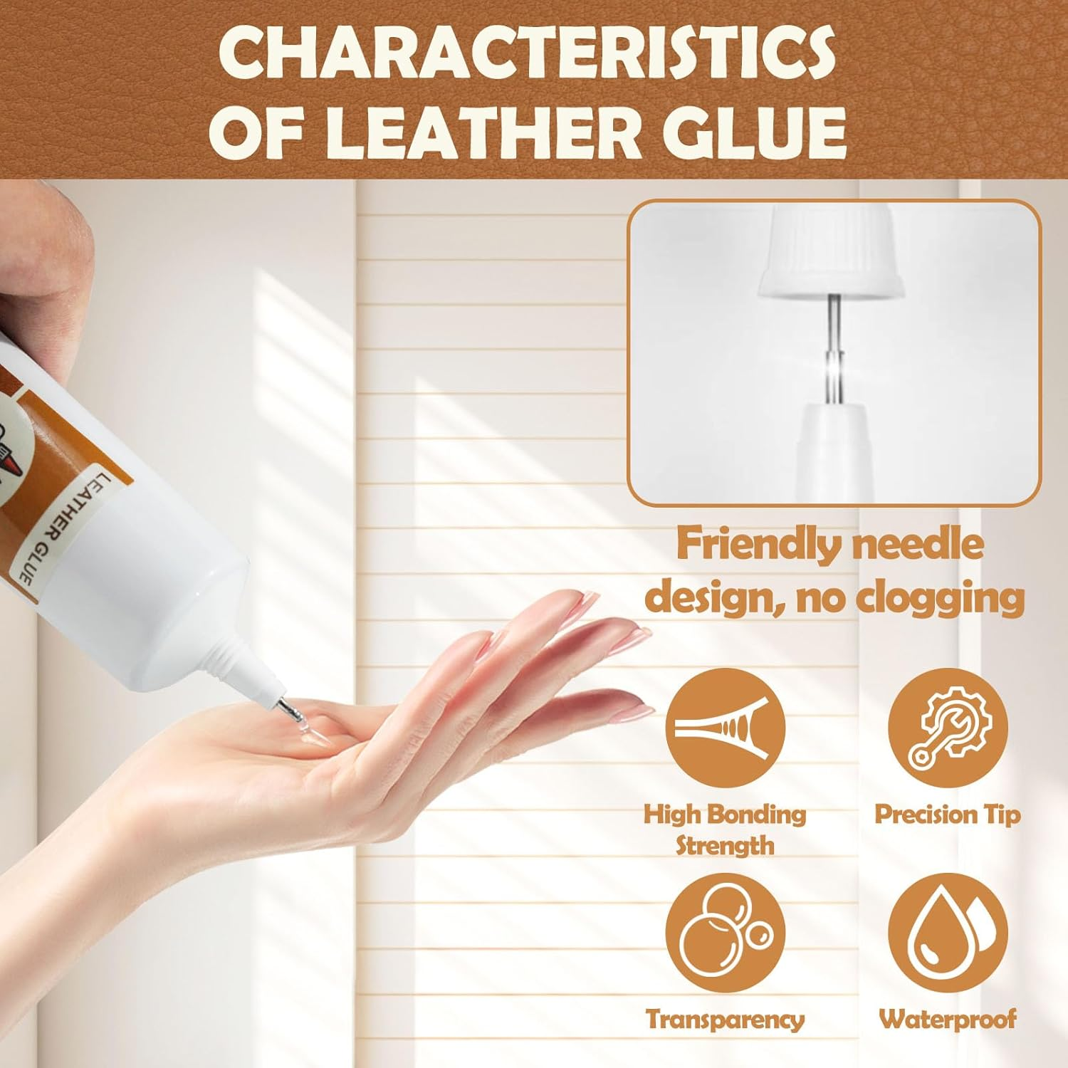 INNOVAYOU Leather Glue 120Ml, Leather Glue Adhesive Instant Bonding Permanent Clear Soft Strong Waterproof, Leather Glue Repair for Sofas, Car Seats, Purses, Leather Restoration and Bonding image number 6
