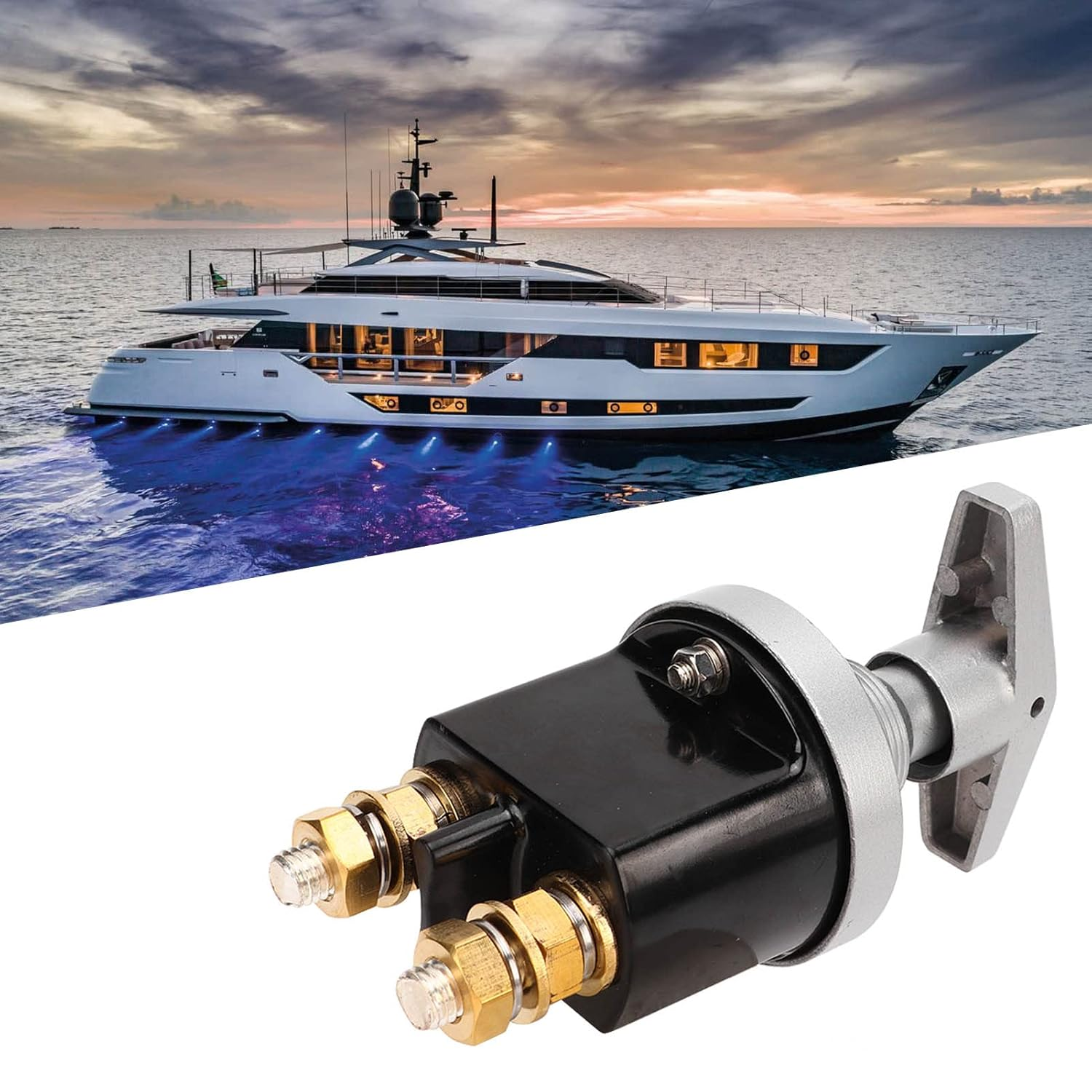 Battery Disconnect Switch, Battery Knob Switch Universal 10Mm Stud 500A Rated 12V for RV Yacht Truck image number 3