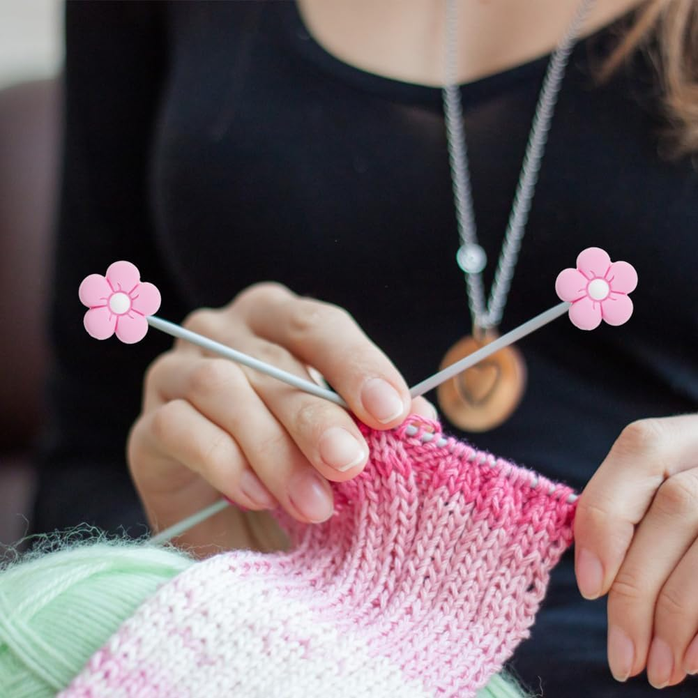 10 Pack Cute Flower Needle Point Protectors Silicone Needle Point Protectors Knitting Accessories and Supplies Knitting Needle Stoppers Knitting Needles Point Protectors Knitting Tools image number 4