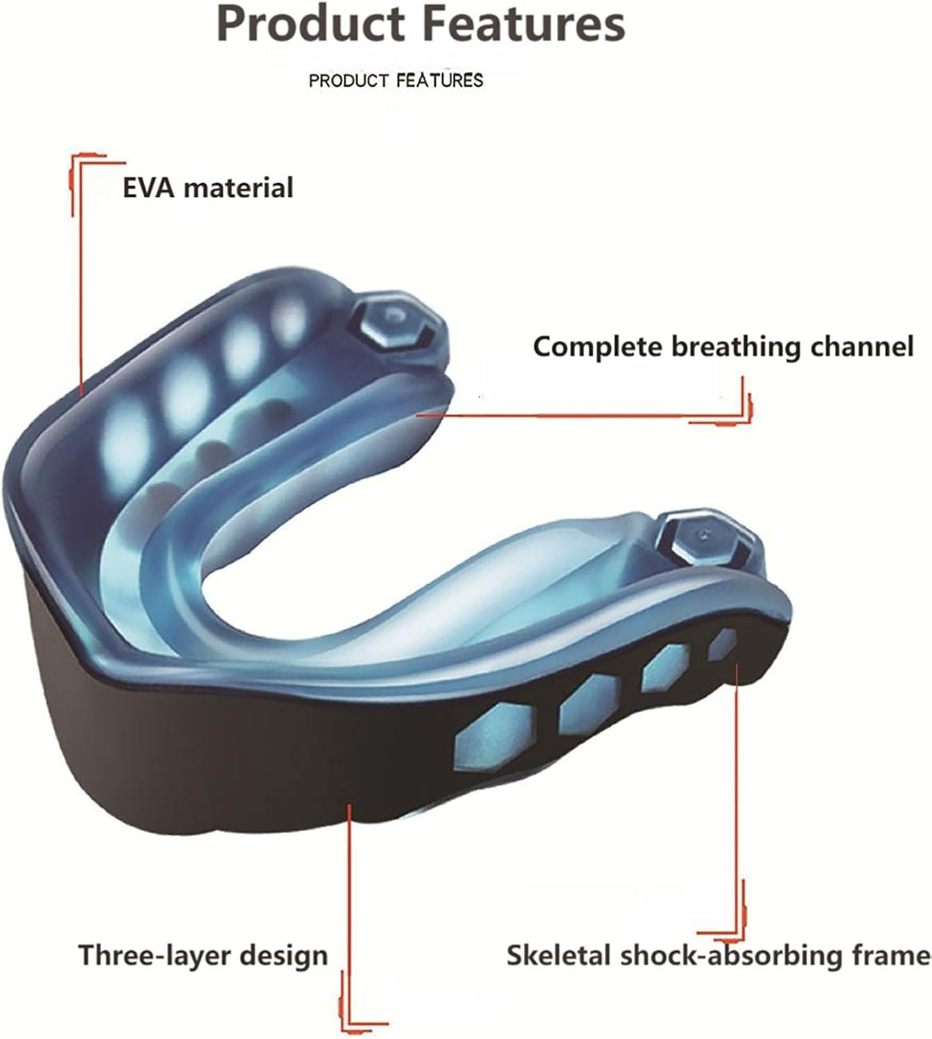 YAKESD Mouth Guard Sports - Sports Mouthguard - Customizable Fit, Ideal for Hockey, Lacrosse, Baseball, Wrestling - Adult & Youth Mouthguard with Strap Included image number 4