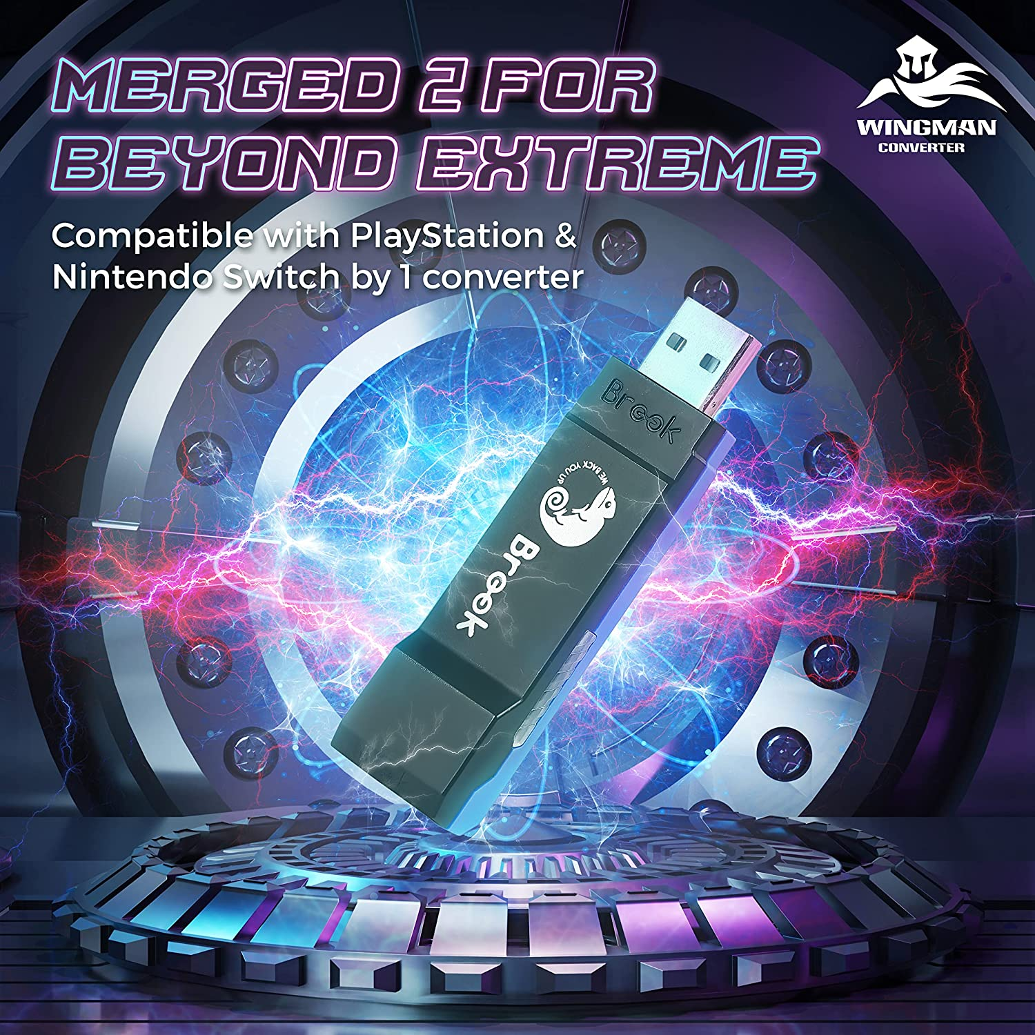 Brook Wingman XE 2 Converter with Keychain - Two in One Wireless Controller Adapter for PS, Switch Consoles, and PC, Supports Remap and Adjustable Turbo [Exclusive Version] image number 5