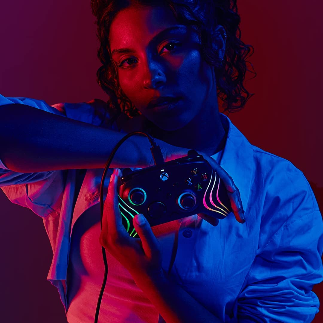 PDP XB Afterglow Wave Wired Controller for Xbox - Black image number 4