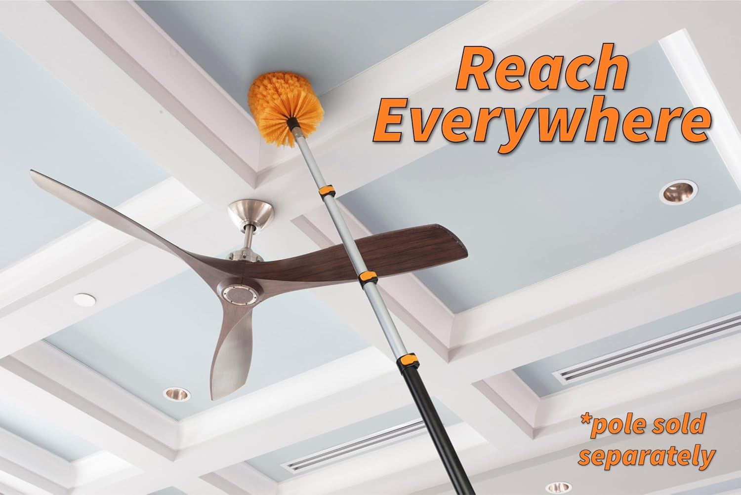 Cobweb Duster Head // Spider Web Brush for Indoor & Outdoor Cleaning // Twist-On Corner Duster Fits Standard Acme Poles image number 3