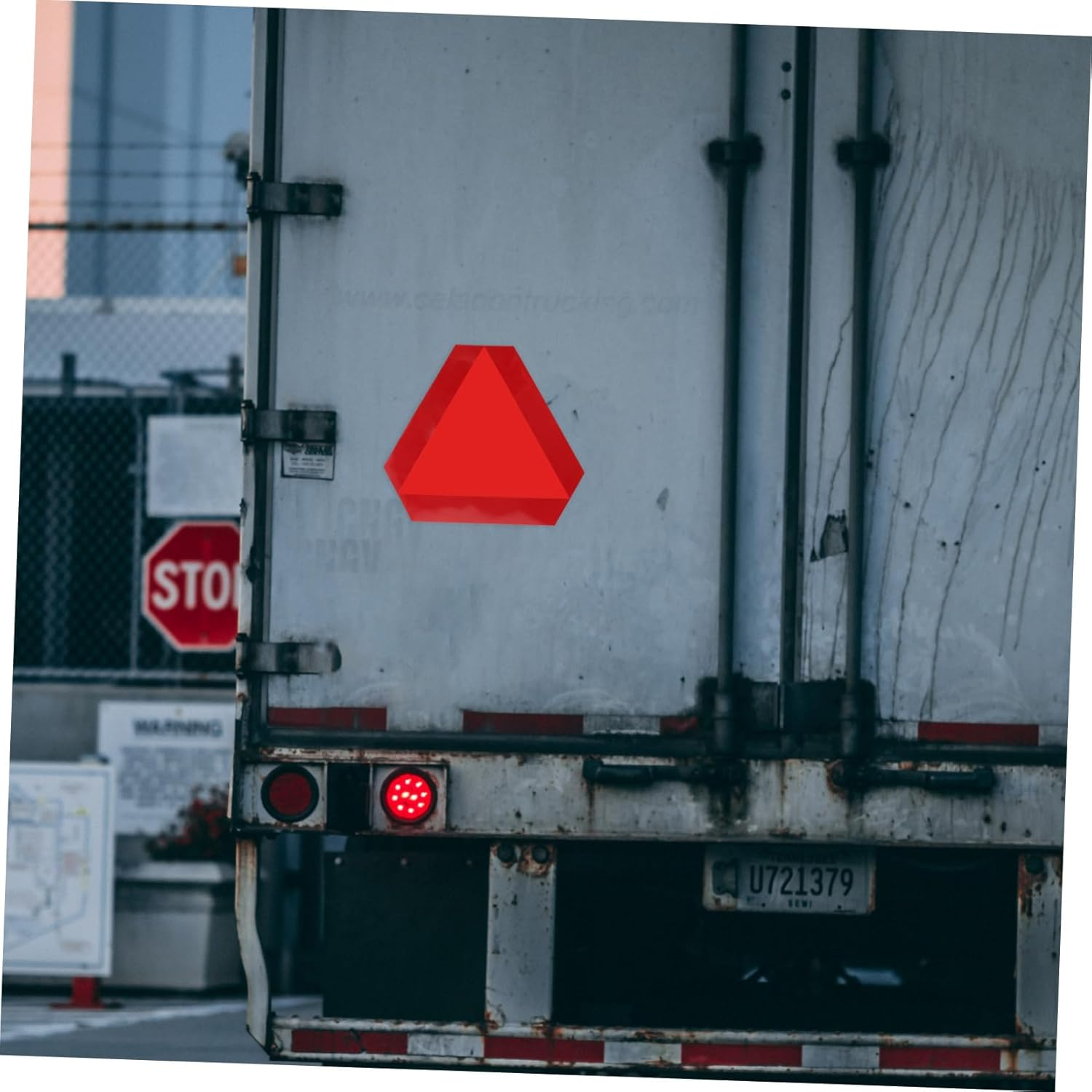 VALICLUD 36Cm Aluminum Slow Moving Vehicle Triangle Sign 3M Reflective Border and Adhesive Backing, Automotive and Truck Safety Warning Marker for Road and Highway Use image number 4
