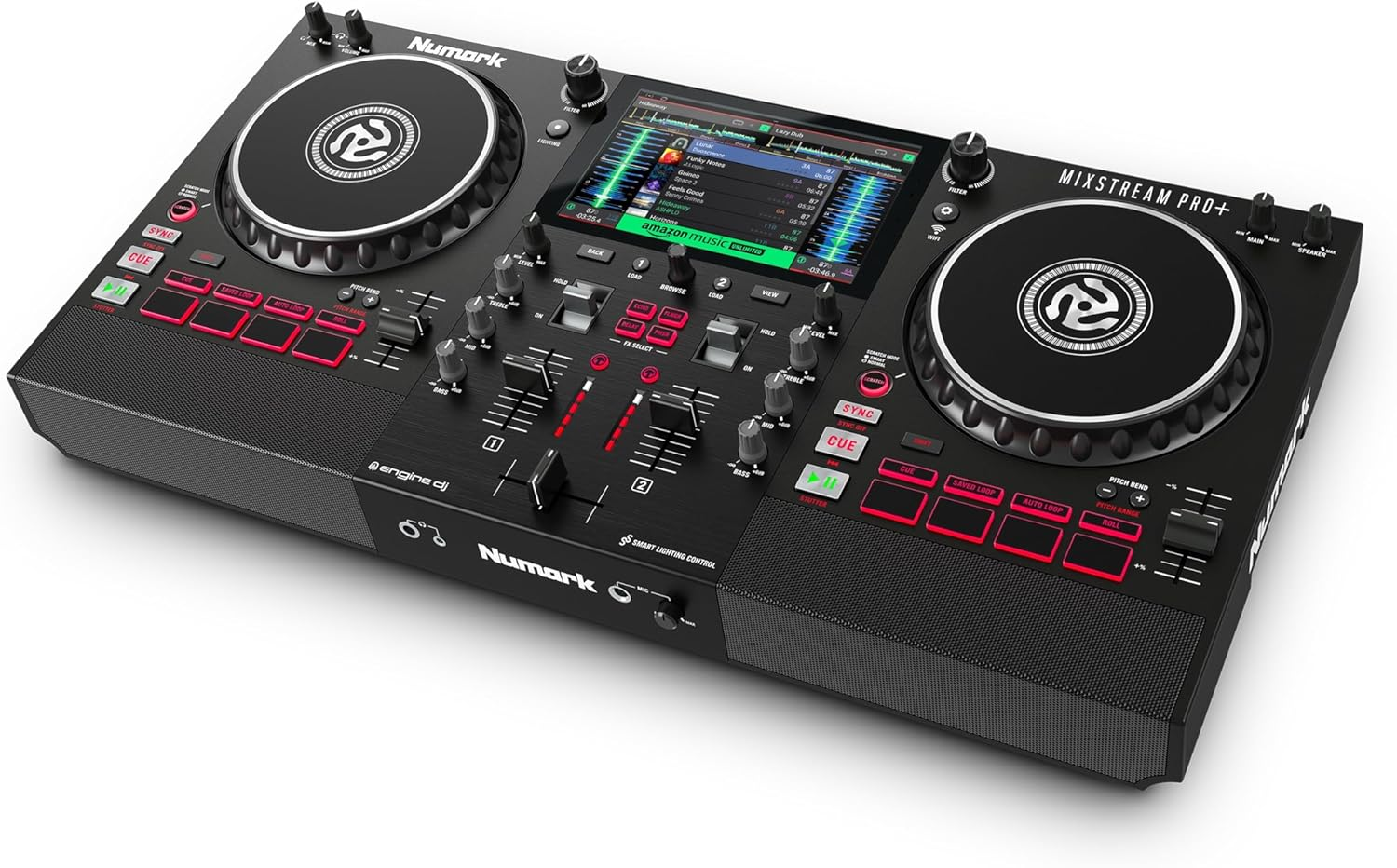 Numark Mixstream Pro+ DJ Controller with Stem Separation, 2 Decks, Wi-Fi Streaming, Mixer, 7" Touchscreen, Speakers, Works with Serato and Virtual DJ image number 3