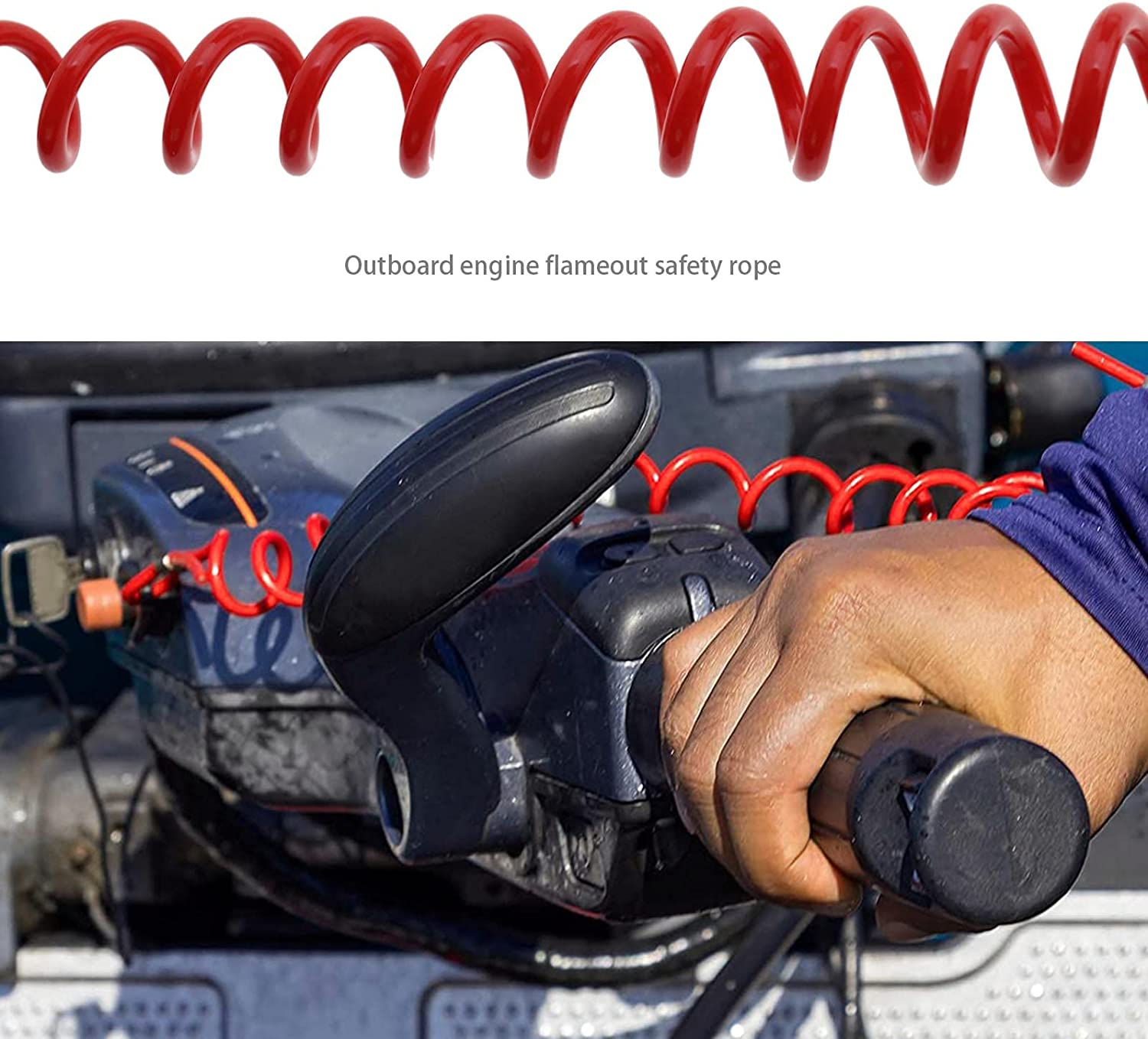 Emsea 2Pcs Outboard Motor Engine Lanyard Kill Switch Cord Safety Stop Switch Compatible with Yamaha image number 5