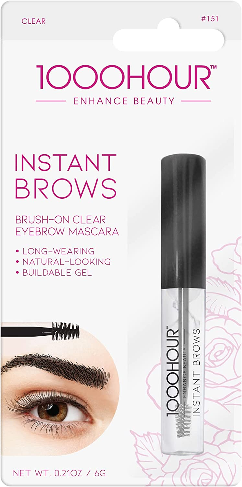 1000 HOUR Instant Brows Mascara, Black/Dark Brown, 6 G