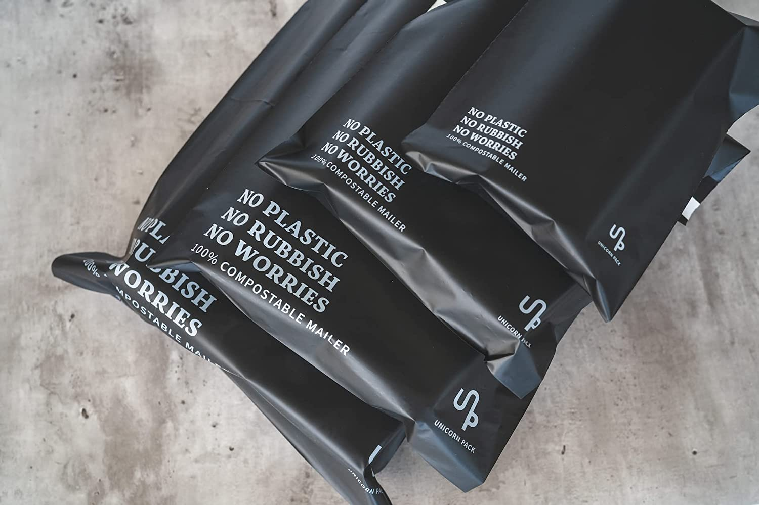 100% Compostable Mailer Biodegradable Satchel Post Packaging Black XS,S,M,L 100PP (Small 26*31CM)