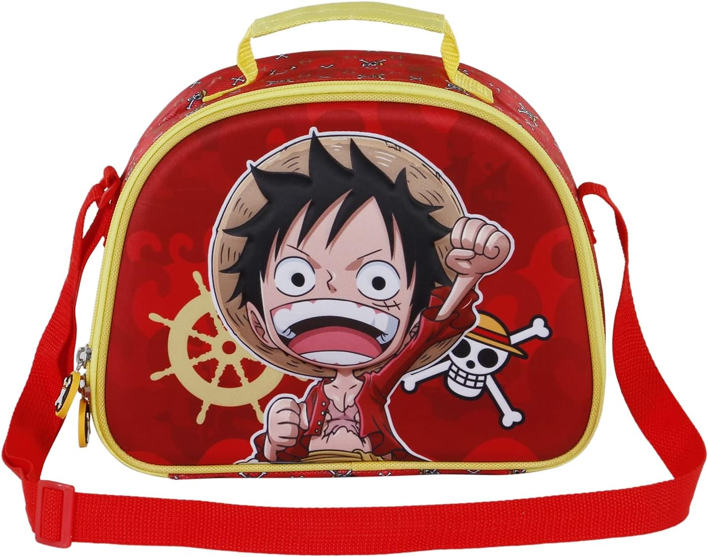 One Piece Luffy-3D Lunch Bag, Red, Red, 3D Lunch Bag Luffy image number 1