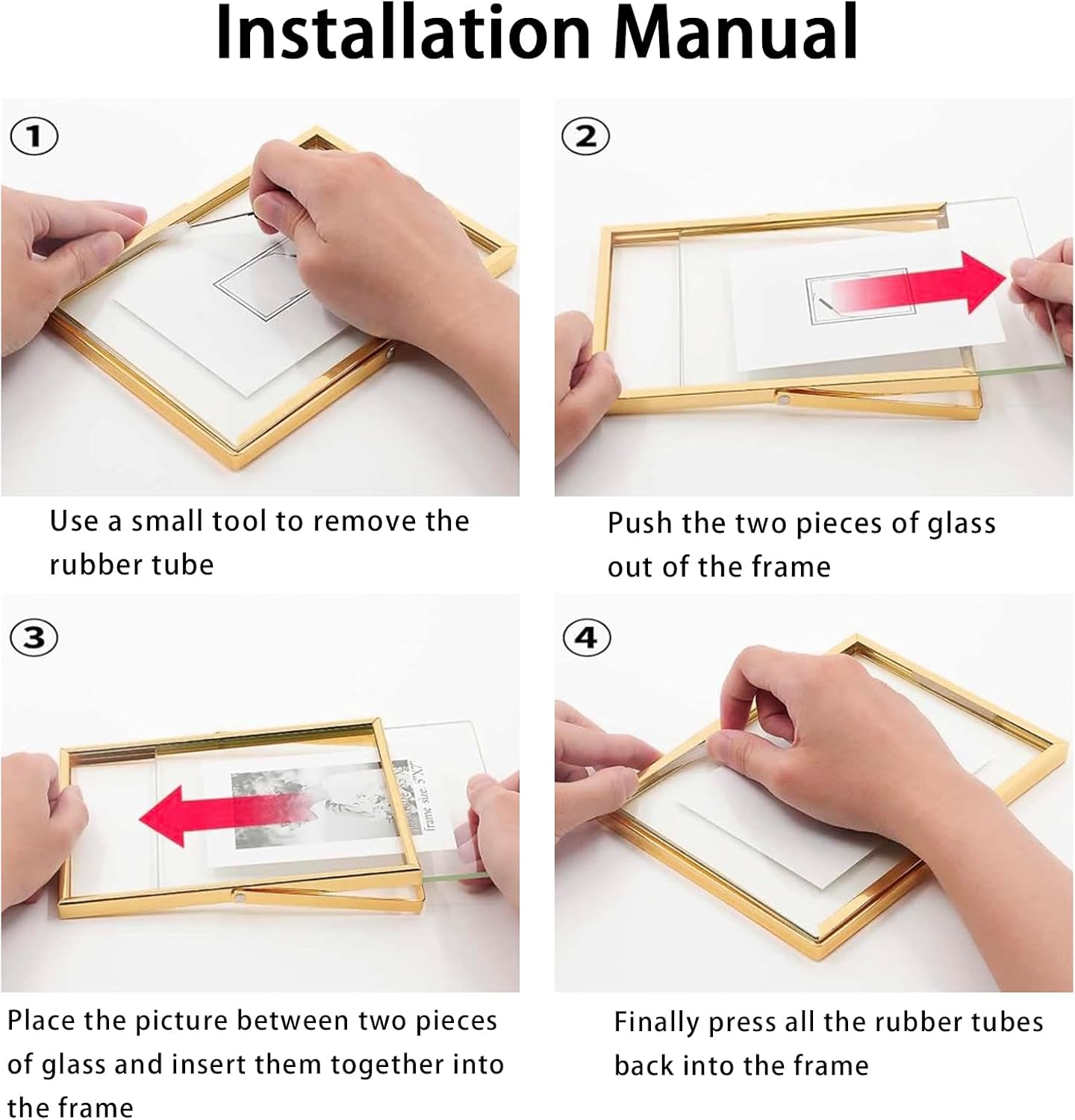 10 Inch Tabletop Metal & Glass Photo Frame - Exclusively for Desktop Display, Fits 8X10" Photos (&le;20.3X25.4Cm), Perfect for Family, Couples, Pets & Multi-Generational Memories (Gold) image number 3