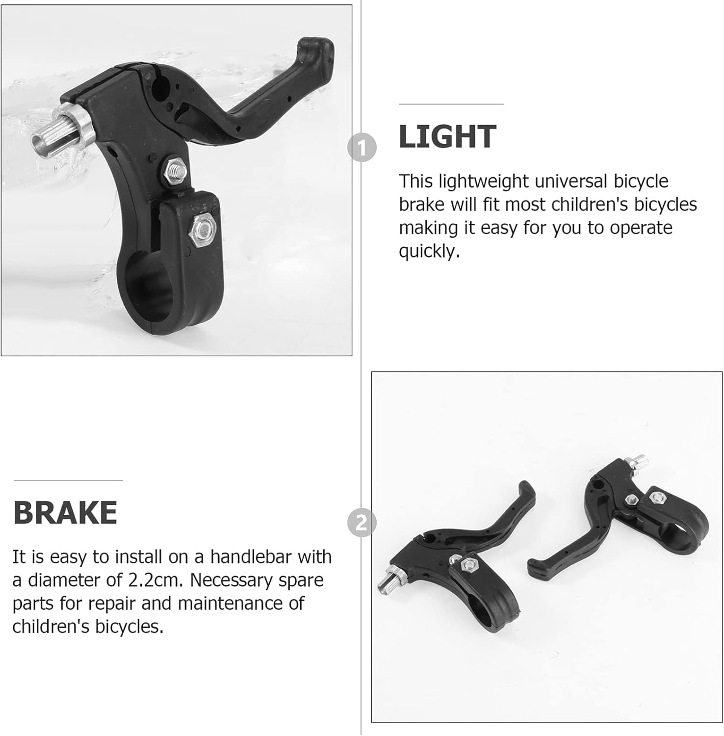 Homoyoyo 1 Pair of Bike Brake Lever Handle Universal Kids Bike Cycling Brake Level Handles Handlebar Bicycle Accessories for Mountain Bike Road Bicycle(Rosy)